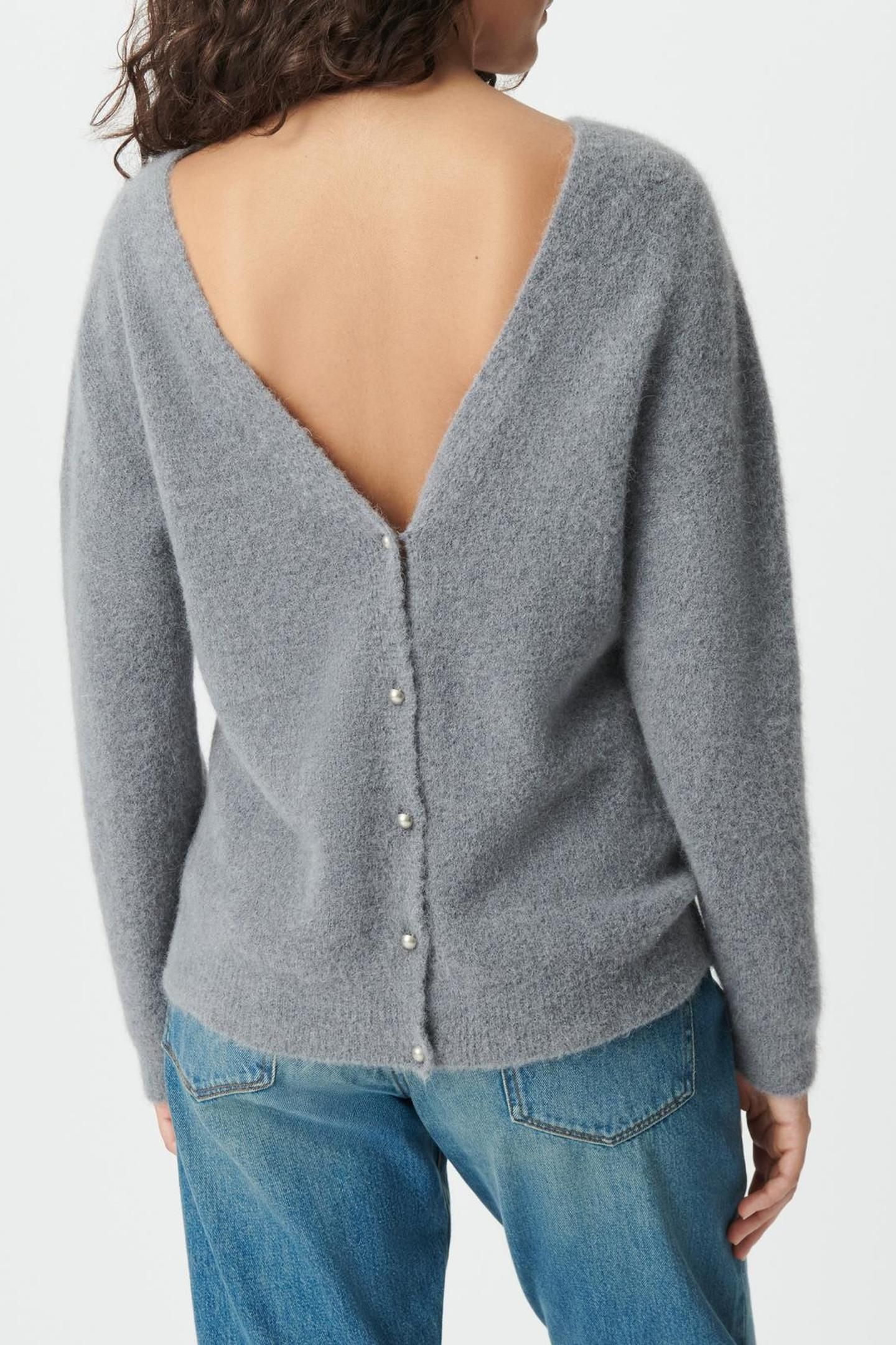 GREY KNIT BACK/FRONT REVERSIBLE CARDIGAN 6