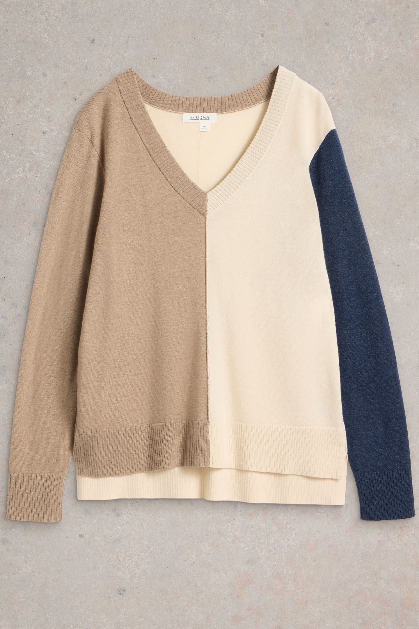 MAGGIE V NECK JUMPER NAT MLT 3