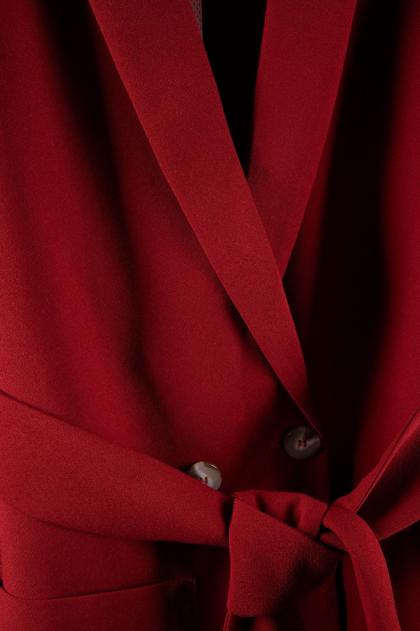 VARA _ LONG BELTED TERRACOTTA JACKET IN RECYCLED POLYESTER 4