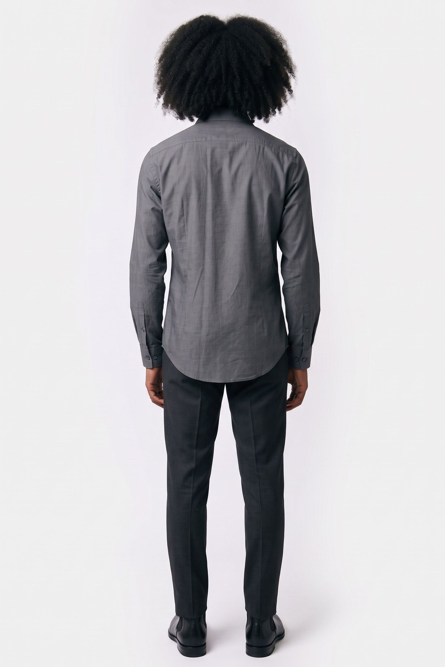 REGULAR DENIM WASHED SHIRT GREY 2