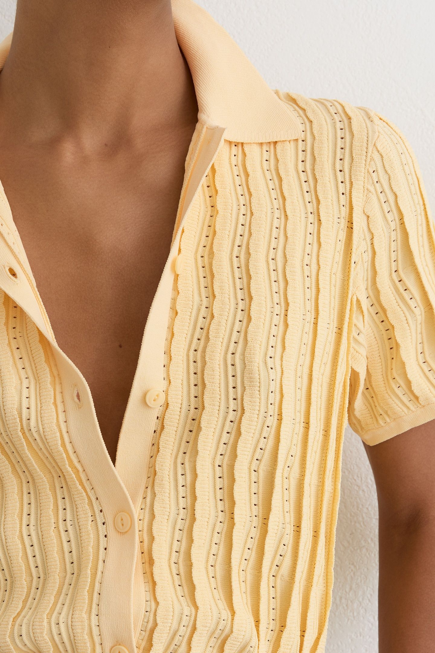 STITCH DETAIL SHIRT BUTTERMILK YELLOW 5