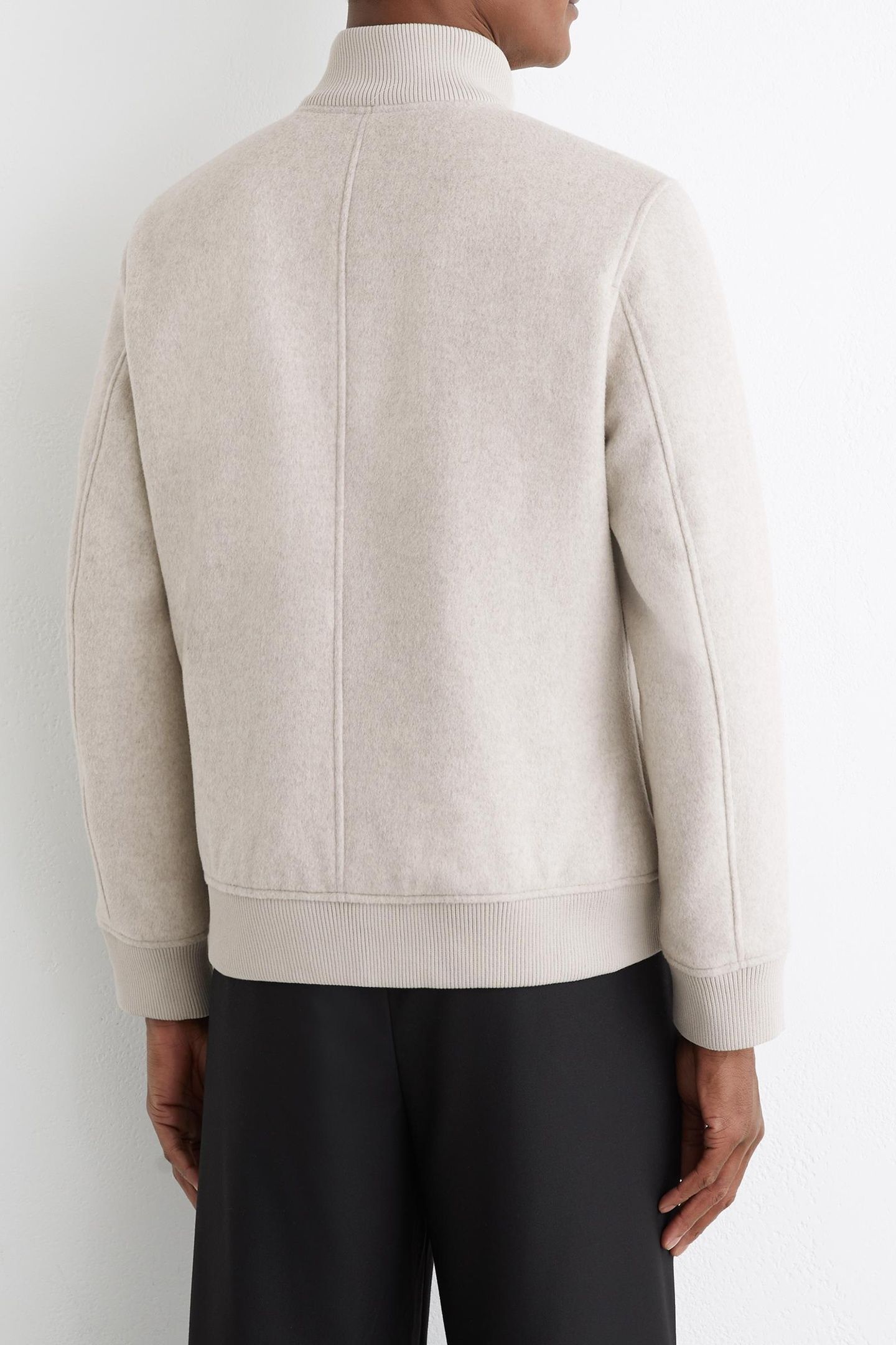 SHORT WOOL BOMBER JACKET OATMEAL 3