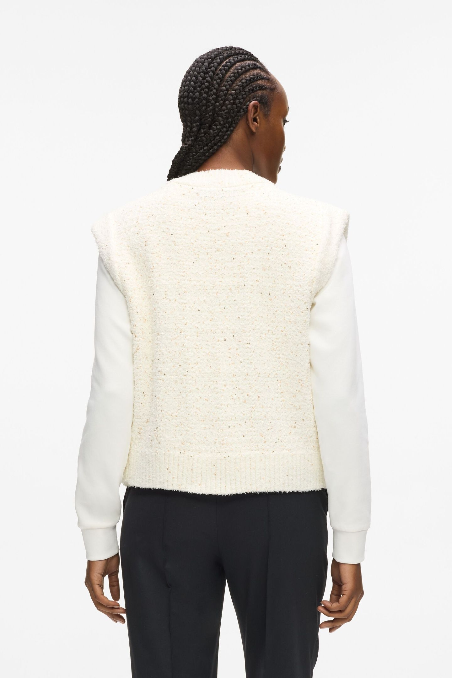 BOUCLE KNIT VEST CANNOLI CREAM 2