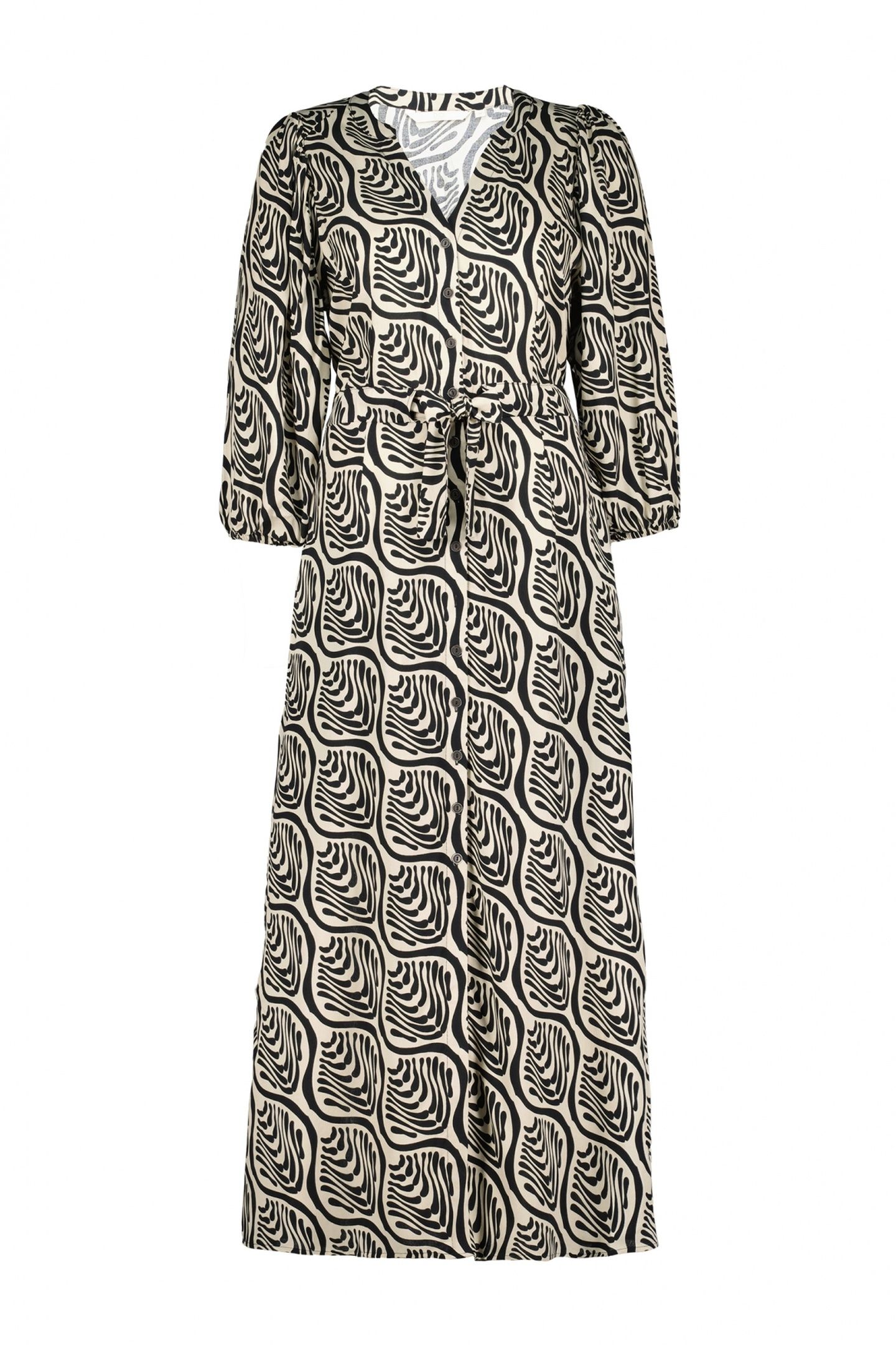 DRESS DALINA FEATHER GREY WITH PALETTE PRINT 4