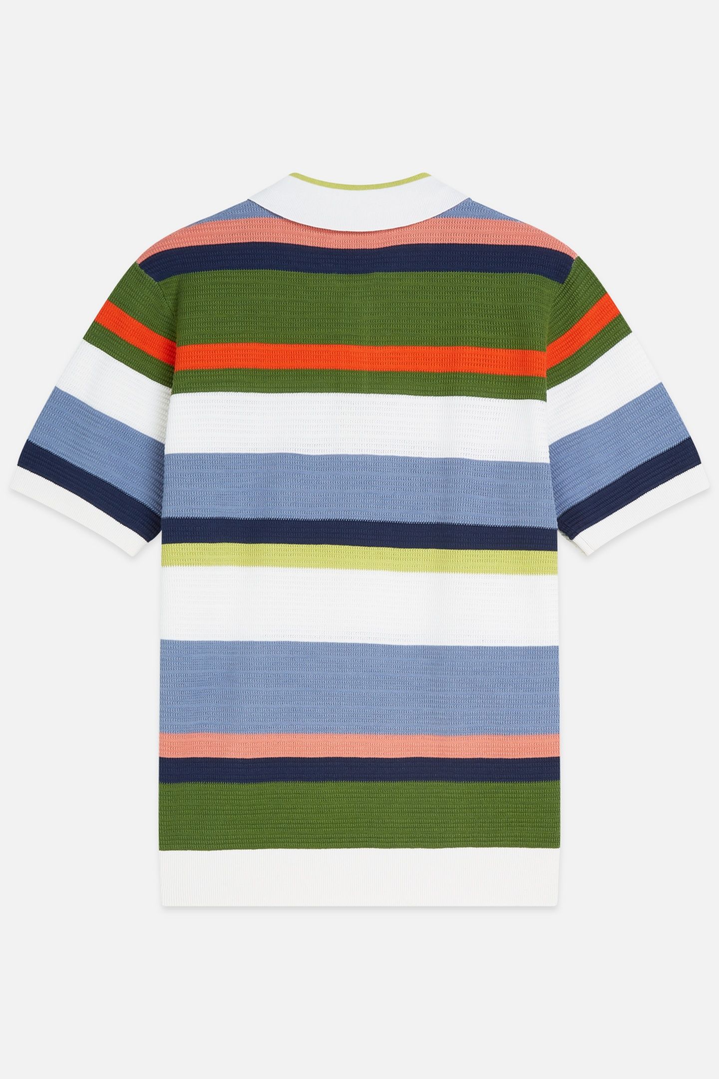 STRUCTURED STRIPED KNITTED POLO WHITE/PASTEL 2