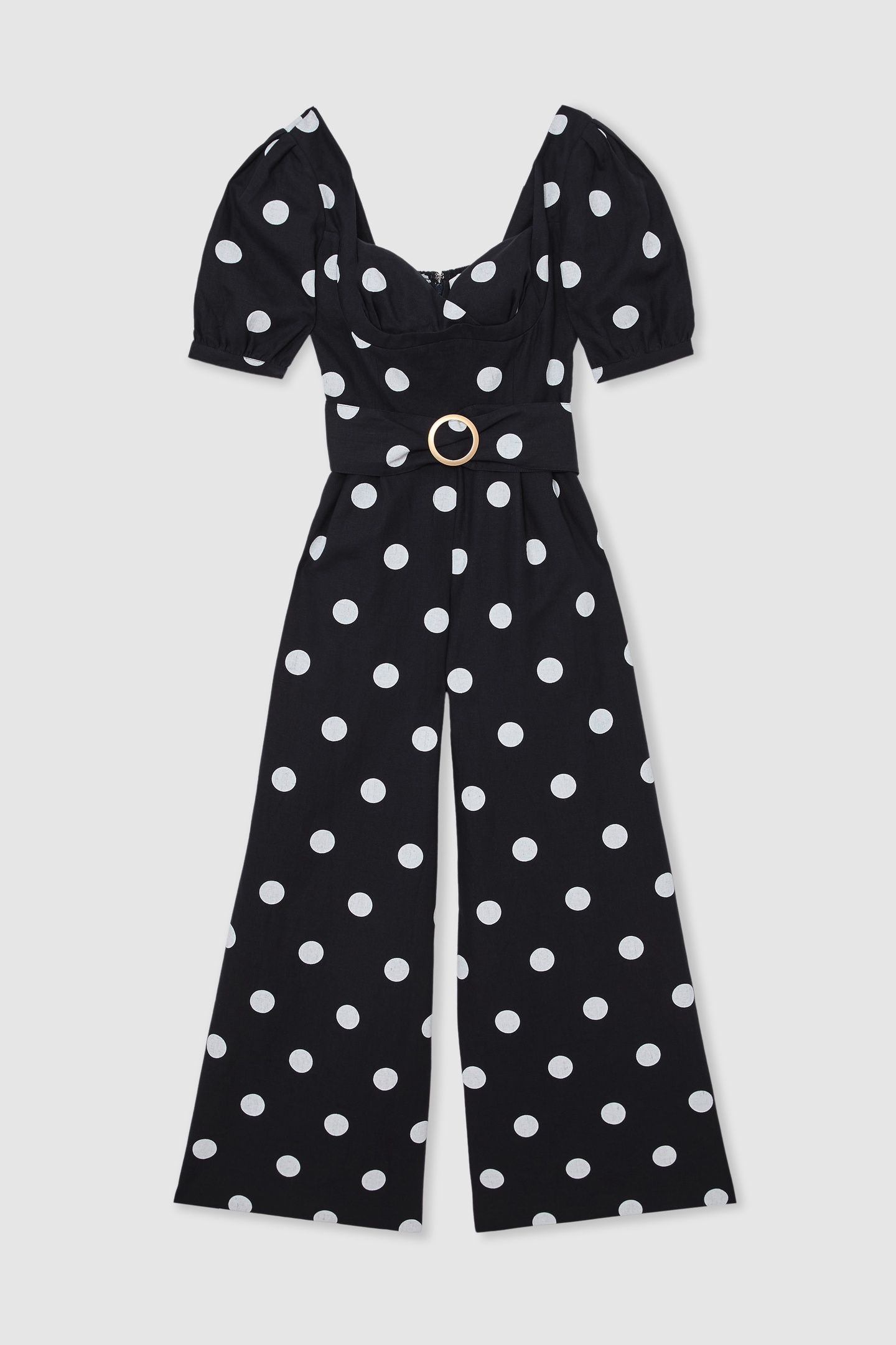 STRUCTURED POLKADOT JUMPSUIT NAVY/IVORY 4