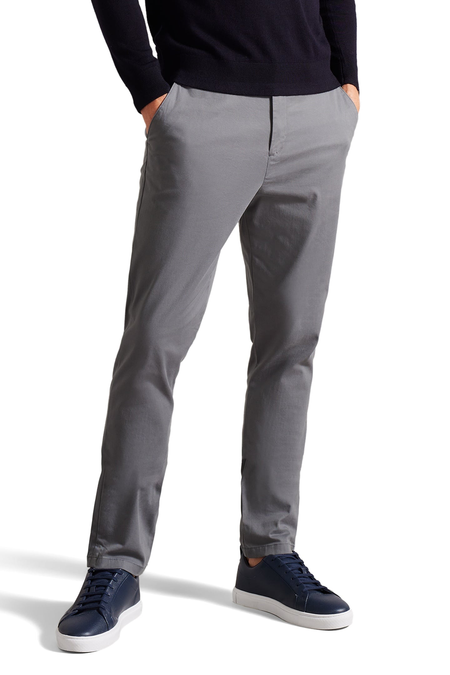 RYCE SLIM FIT TEXTURED CHINO GREY 1