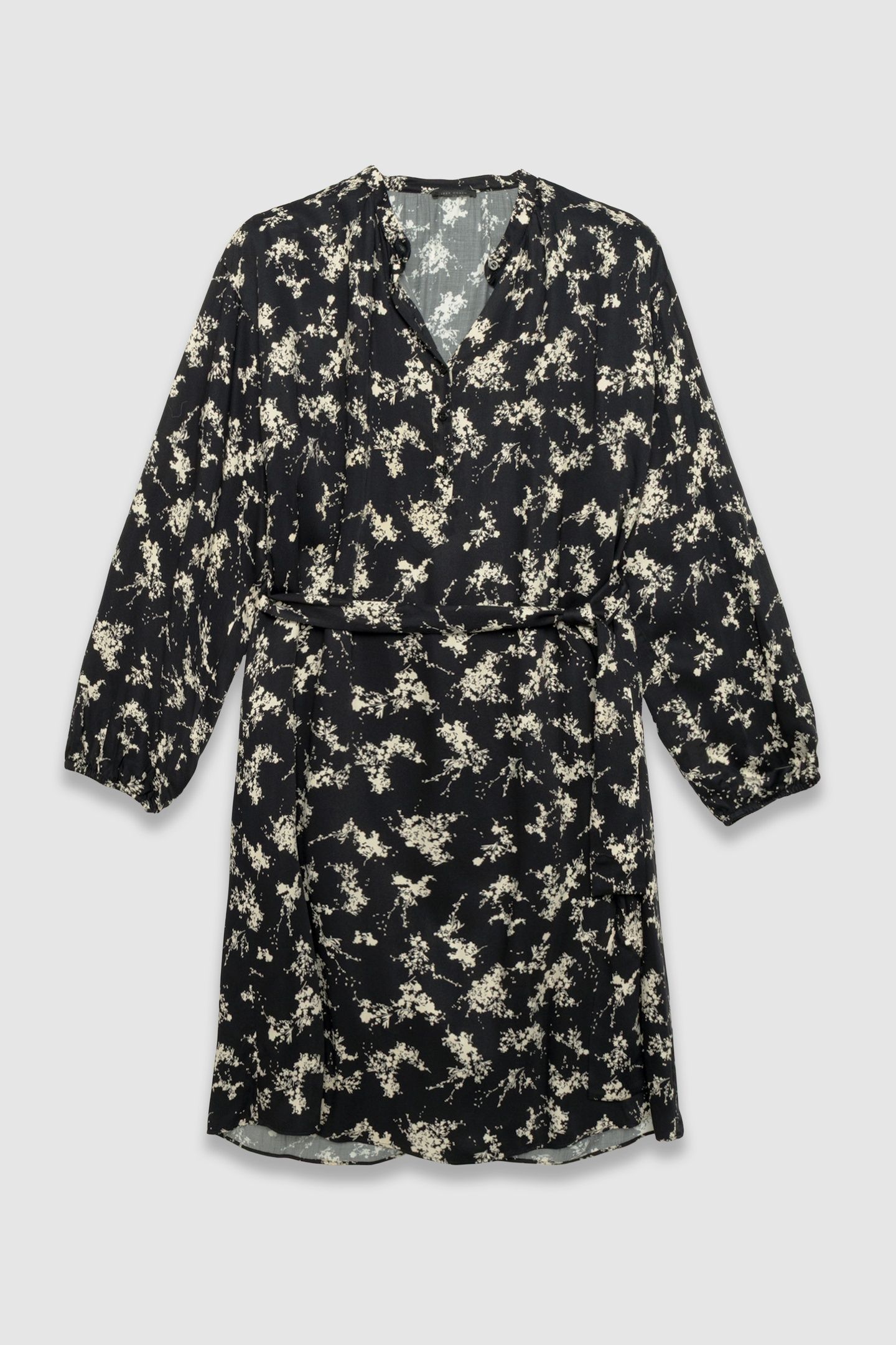 BLACK WILDFLOWER PRINT DRESS, REMOVABLE BELT 4