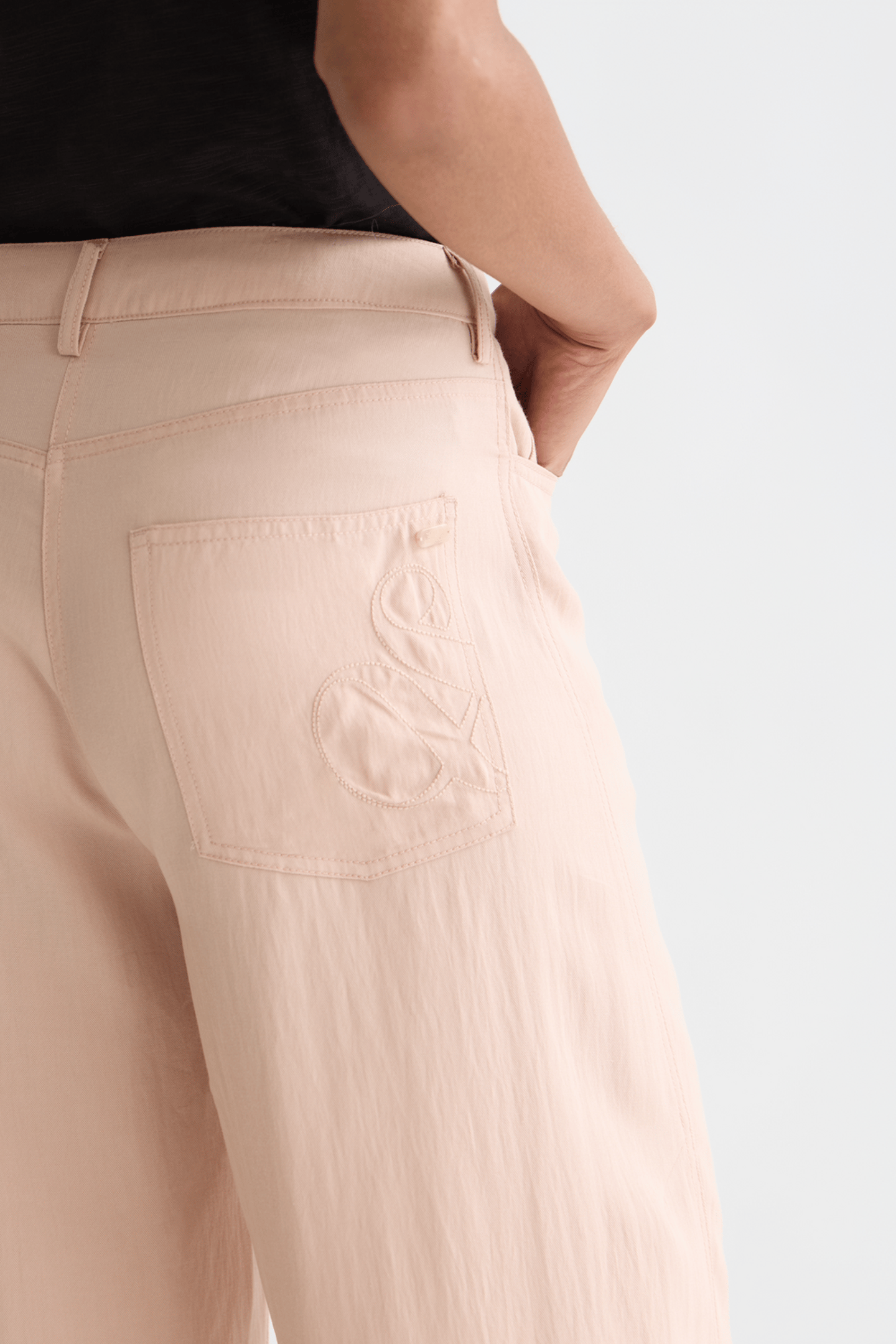 LOTUS - TWILL HIGH RISE BARREL LEG PANTS ROSE DUST 6