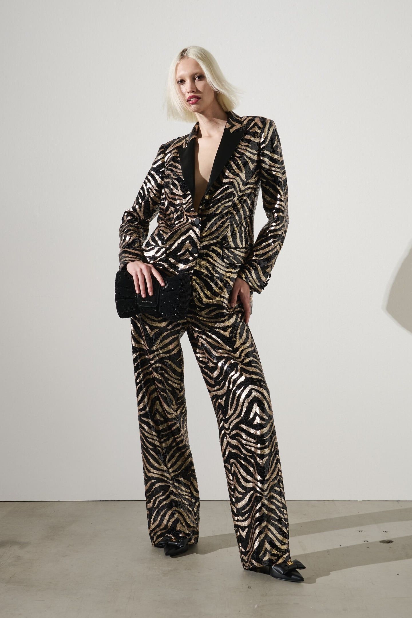 SEQUIN PANTS BLACK/GOLD 2