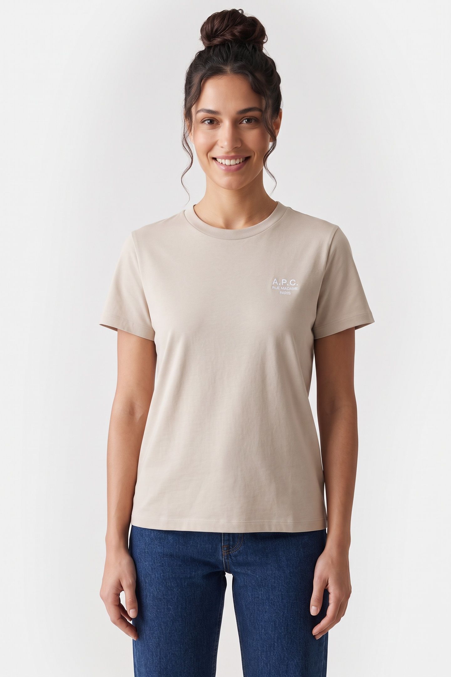 UNISEX T-SHIRT STANDARD RUE MADAME PUTTY/WHITE 2