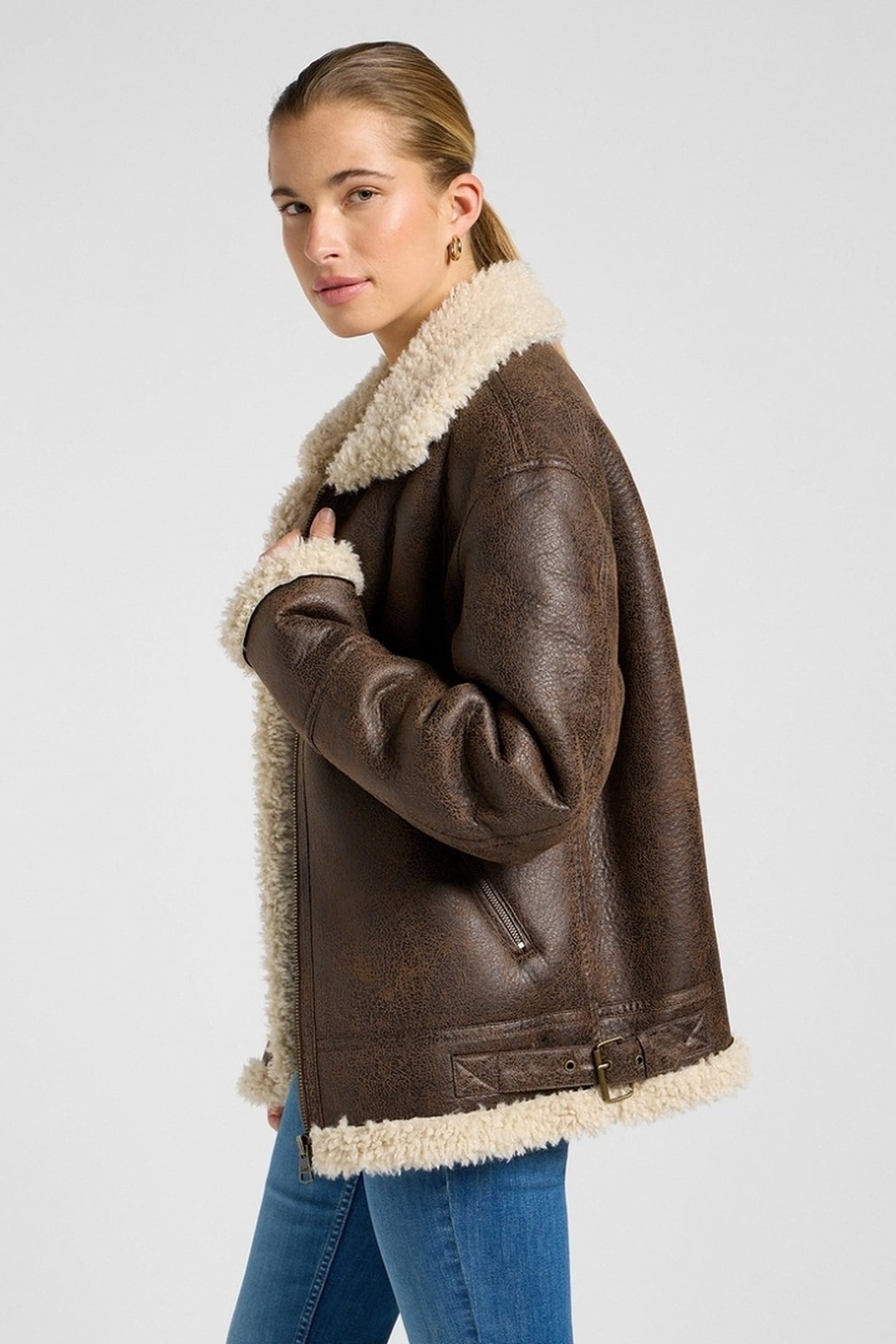 AVIATOR JACKET LUXE BROWN LOOSE BROWN 4