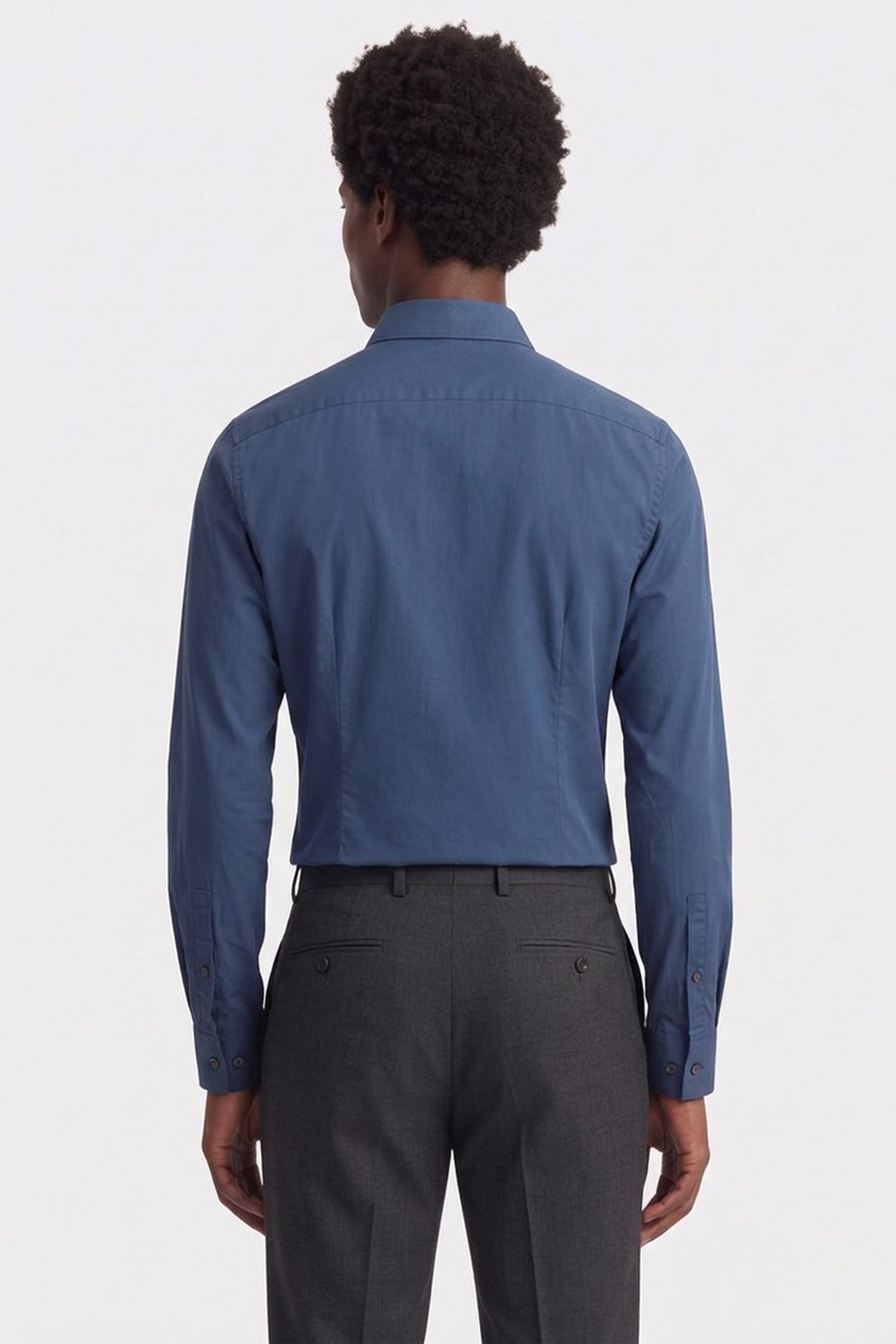 SLIM ESSENTIALS POPLIN SHIRT STEEL BLUE 2