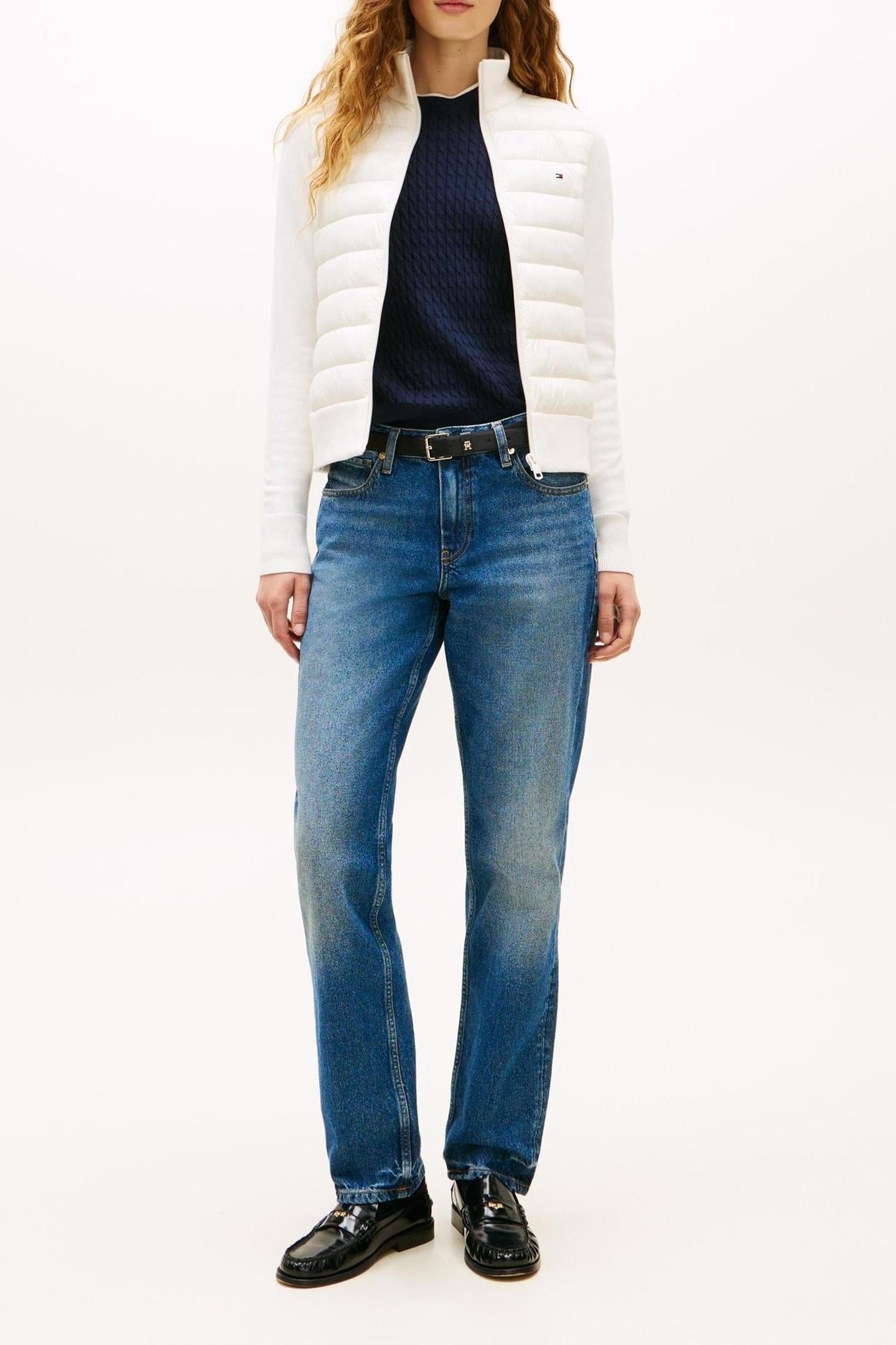 LW KNIT MIX PADDED JACKET IVORY SILK 2