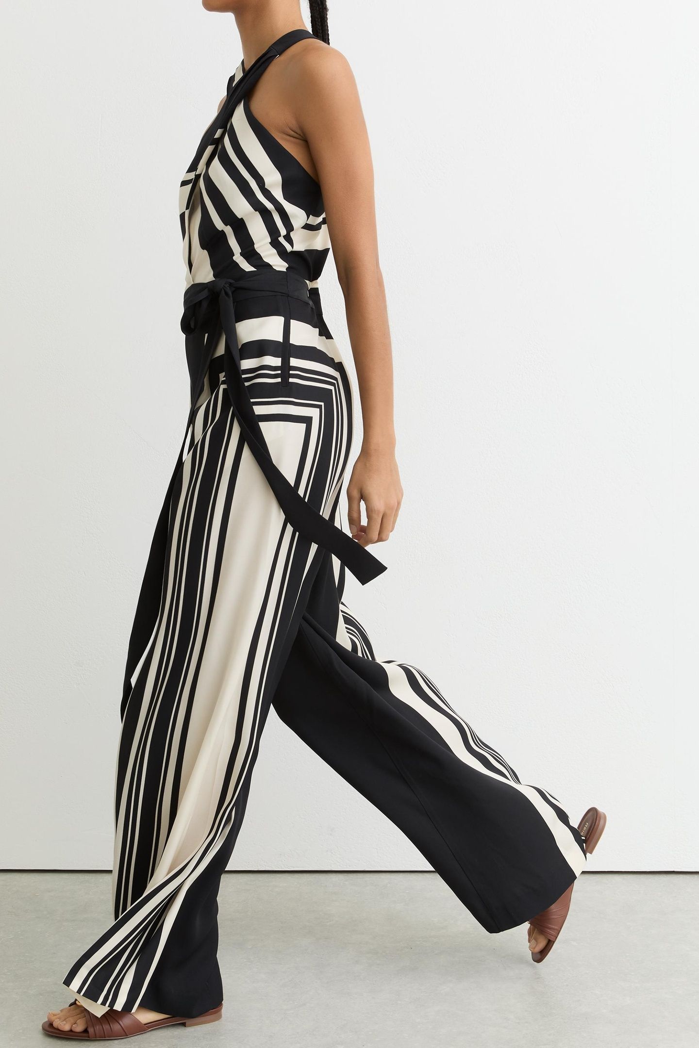 PRINTED WIDE LEG JUMPSUIT BLACK/IVORY 3