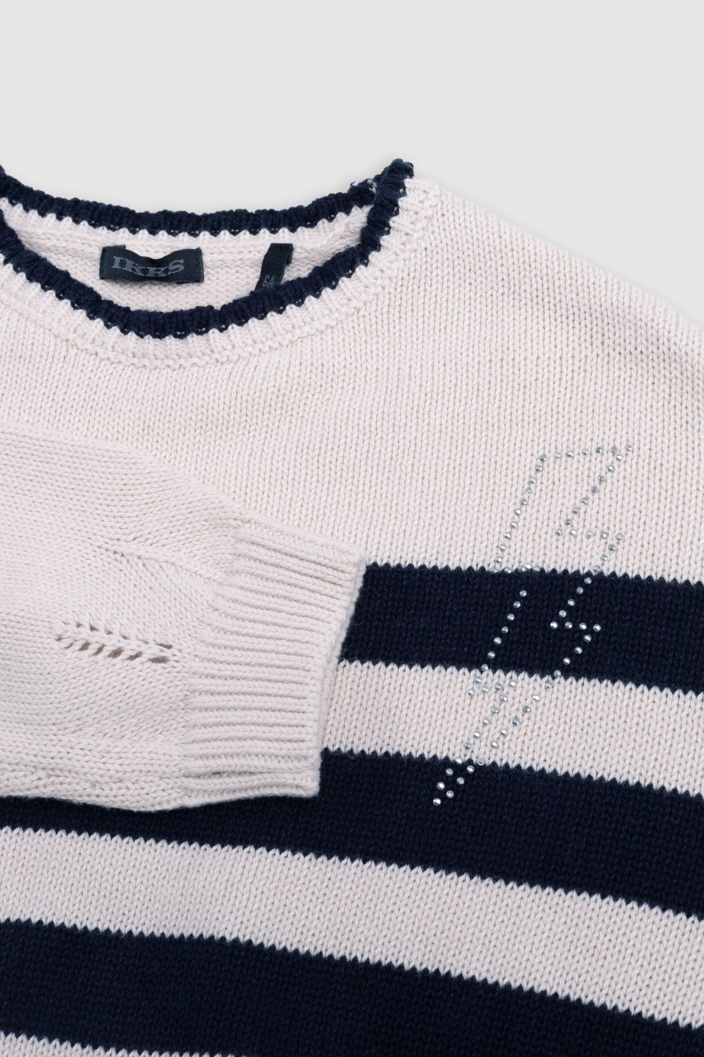 GIRL’S ORGANIC SAILOR-STRIPE SWEATER, DIAMANTE LIGHTNING 3