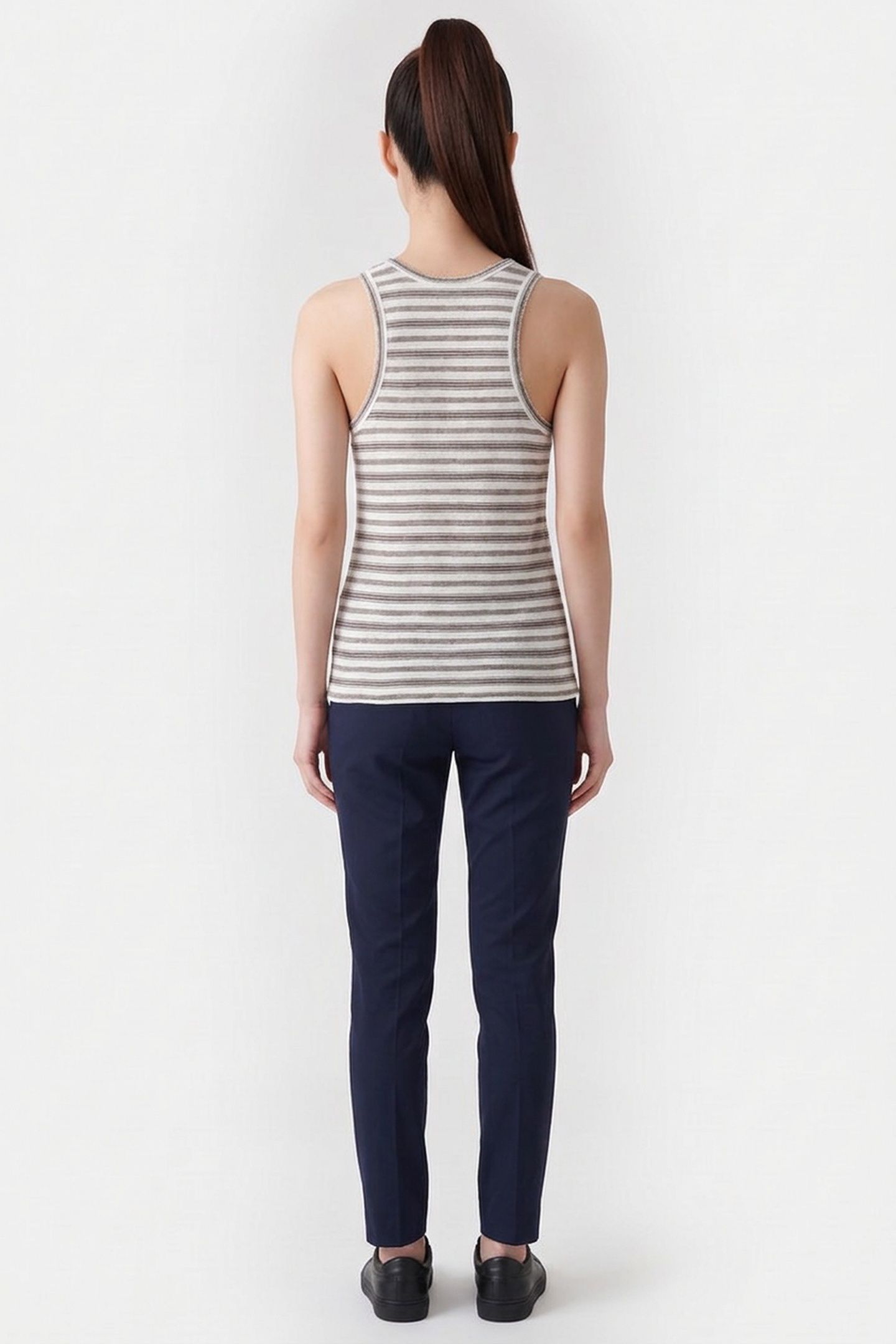 TOP LOOSE-FIT SLEEVELESS STRIPED BROWN 3