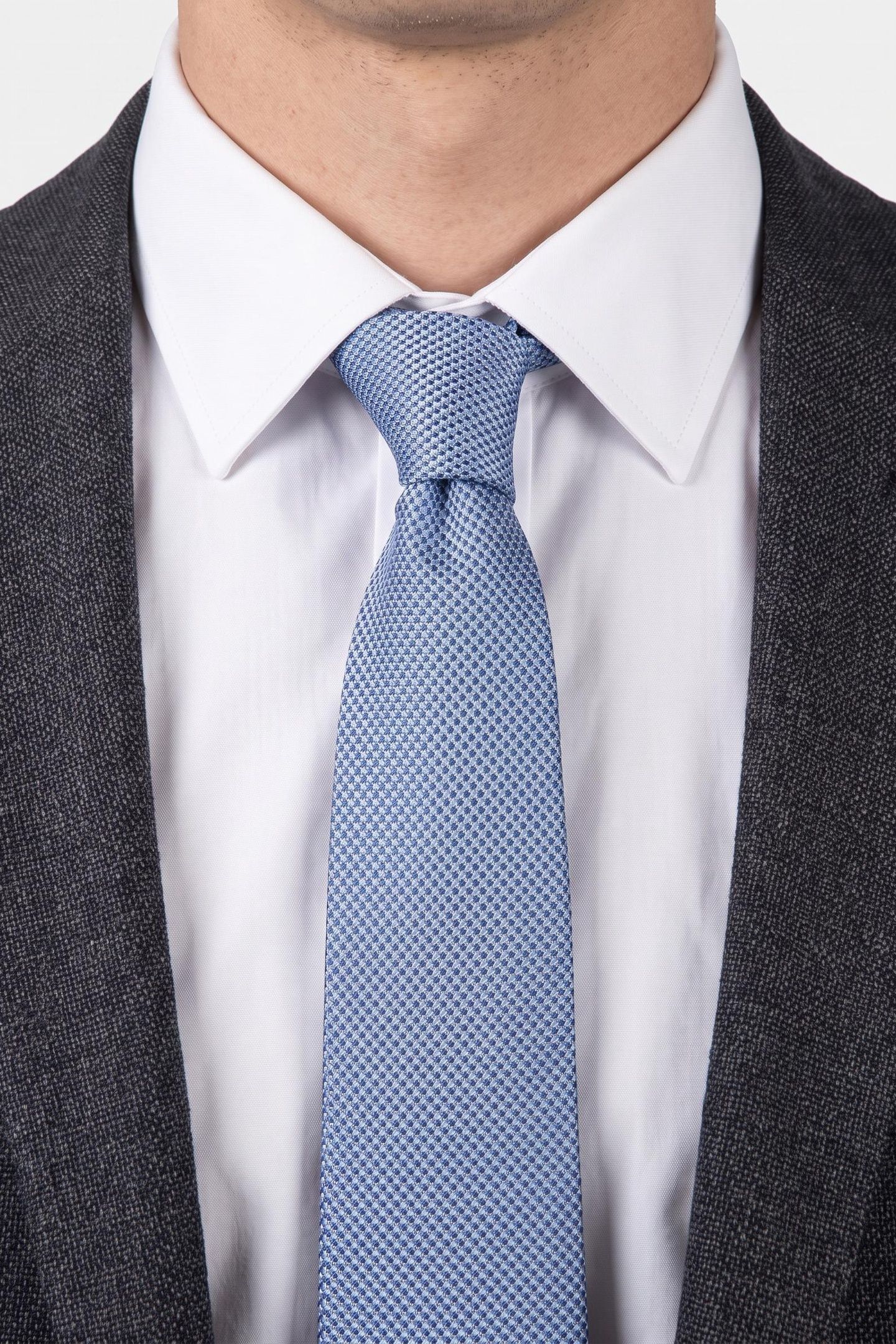 SEVERN TEXTURED SOLID TIE BLUE 1