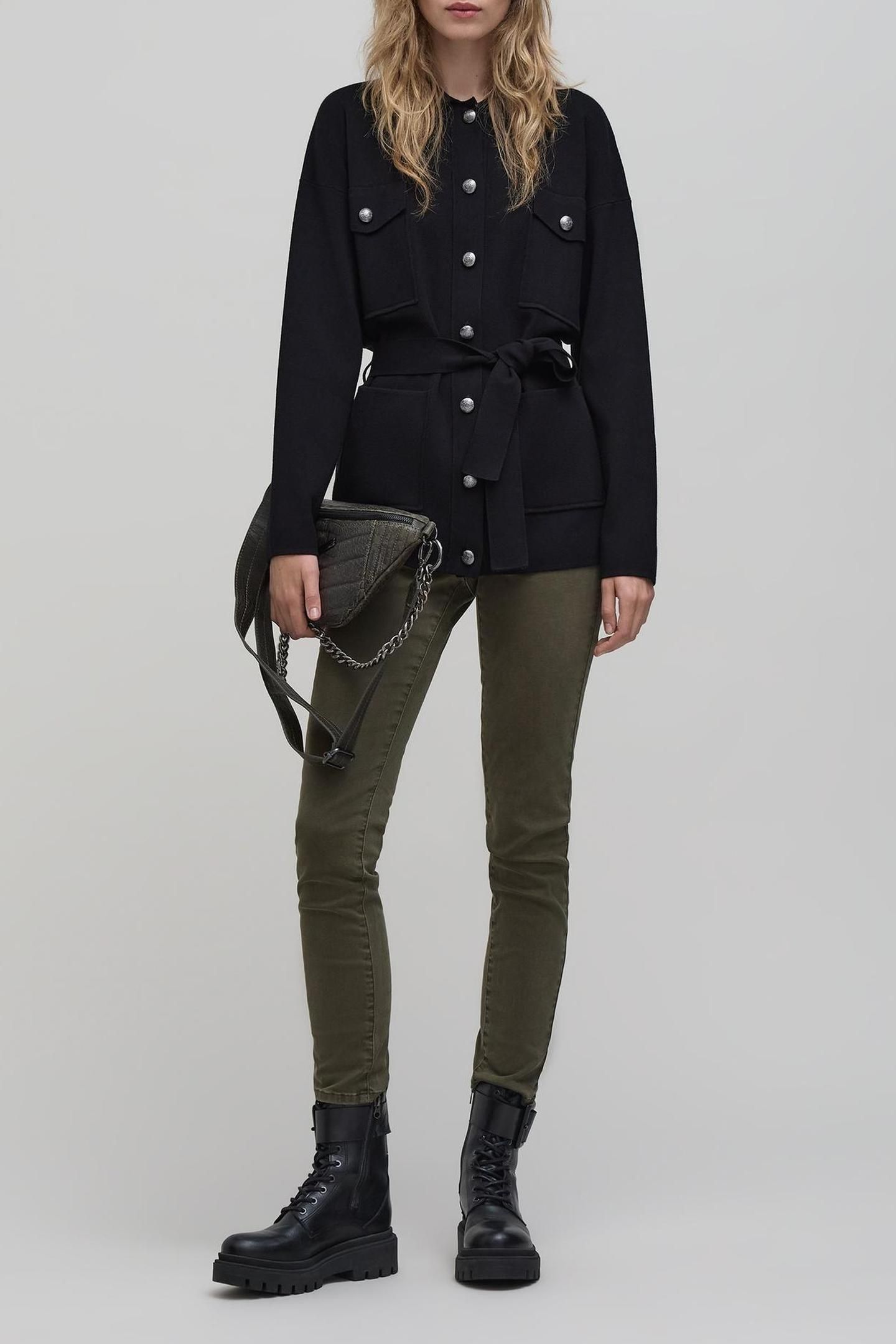 4-POCKET BLACK KNIT SAHARIENNE 2