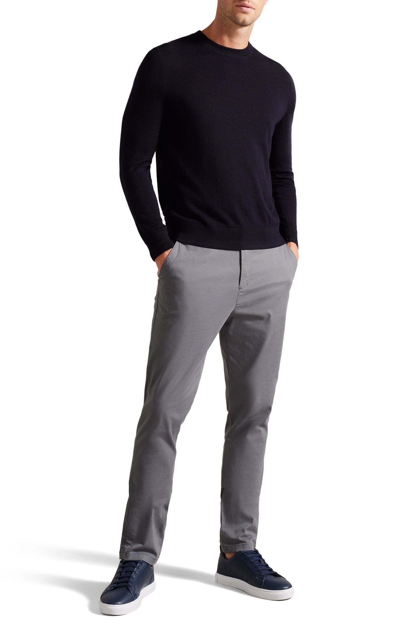 RYCE SLIM FIT TEXTURED CHINO GREY 2
