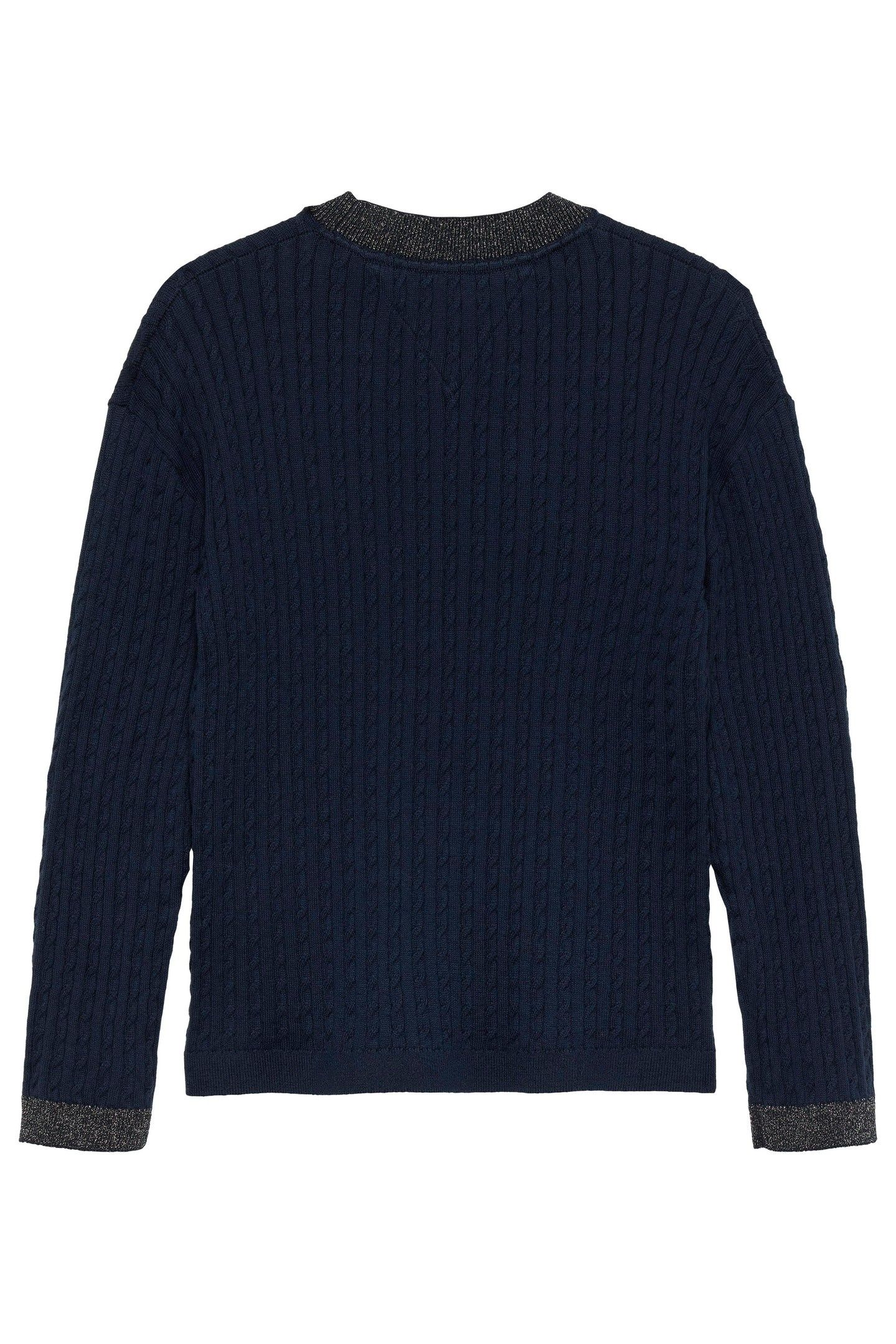 GIRLS MINI CABLE SWEATER DARK NIGHT NAVY 2