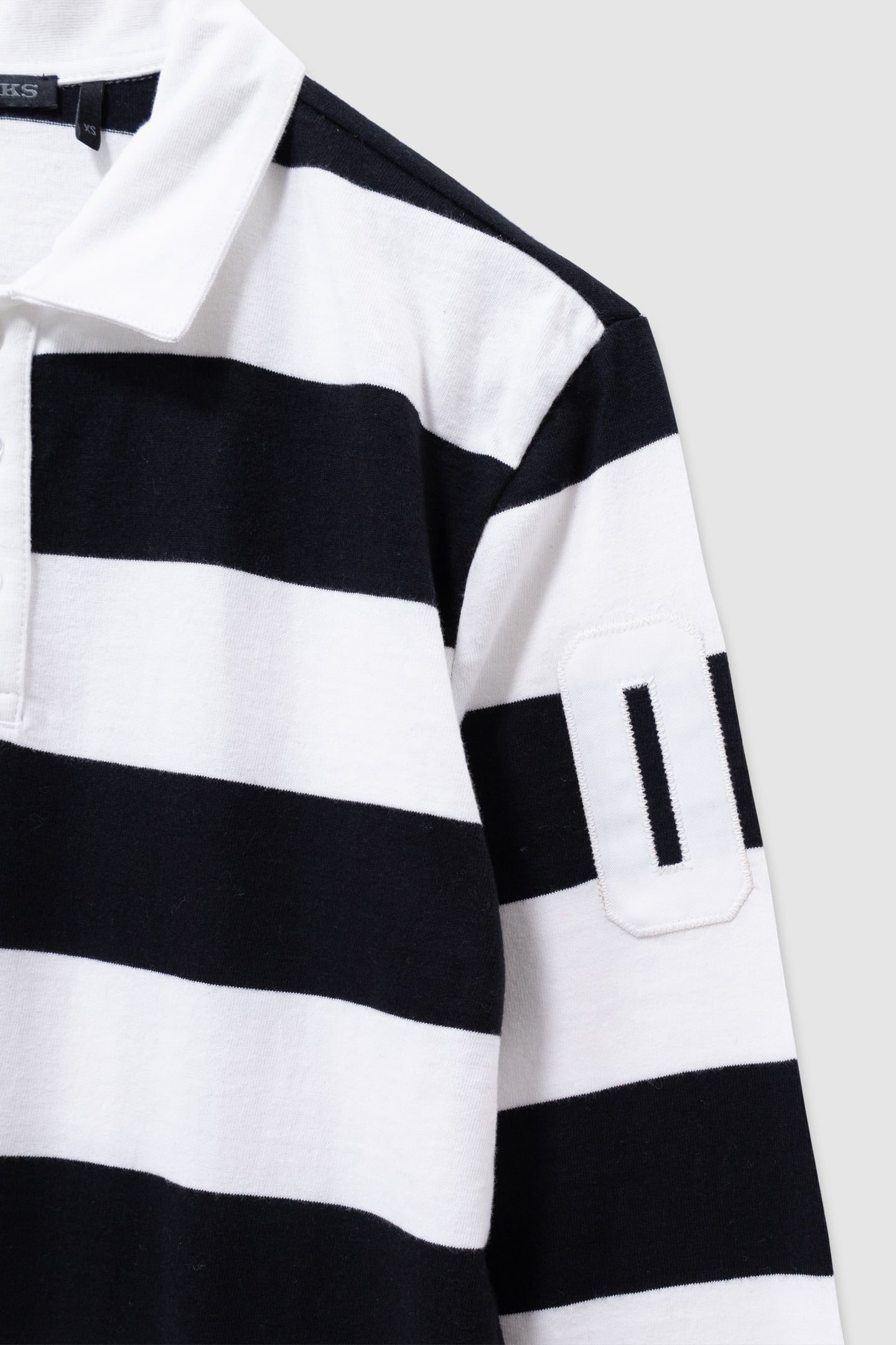 BOYS’ BLACK LONG-SLEEVED POLO SHIRT WITH ECRU STRIPES 3