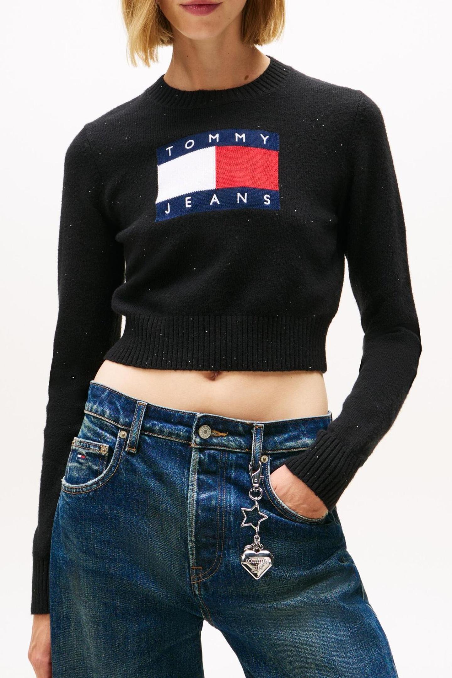 TJW SPARKLE FLAG SWEATER BLACK 1