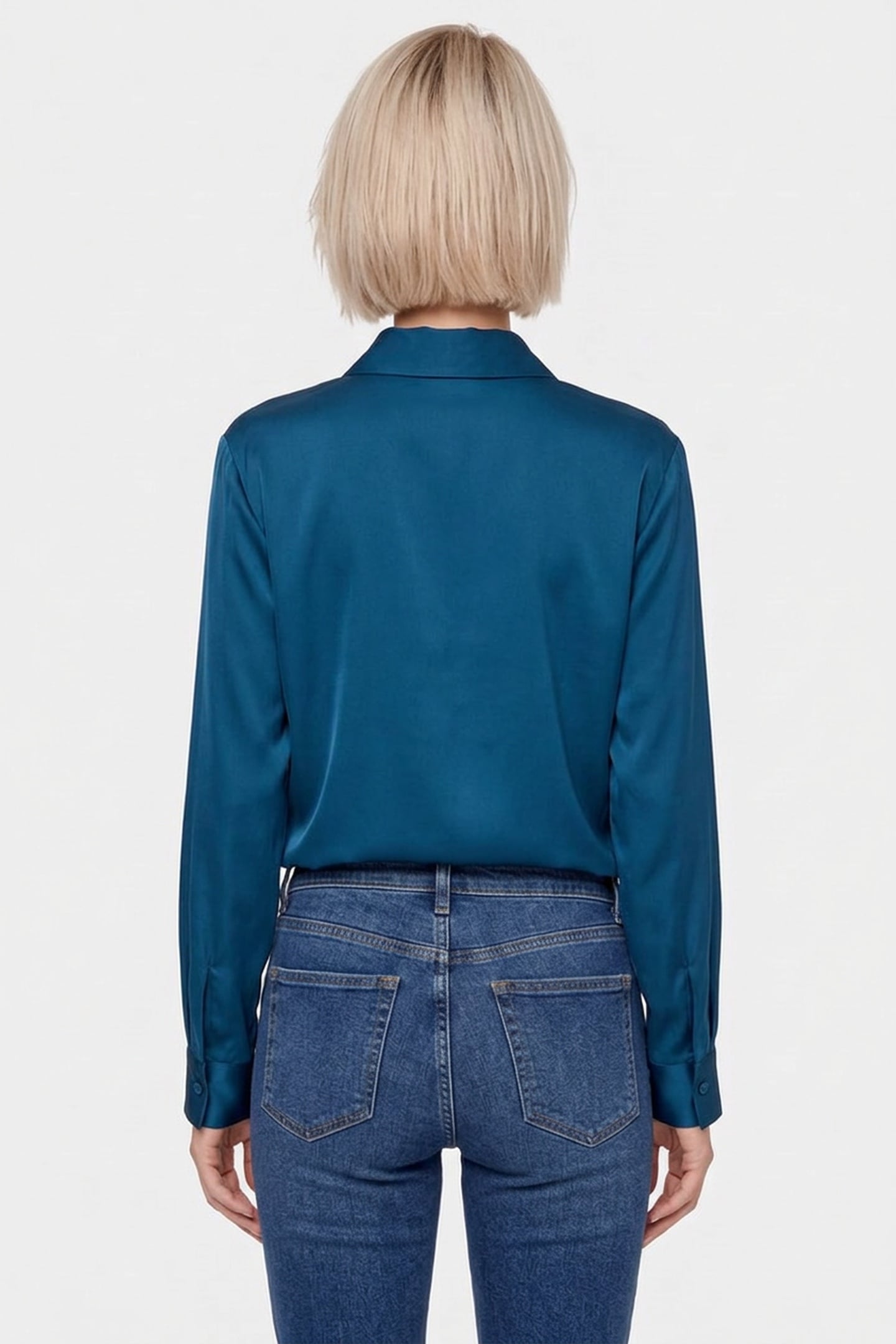 SATIN LS SHIRT RIVER BLUE 2