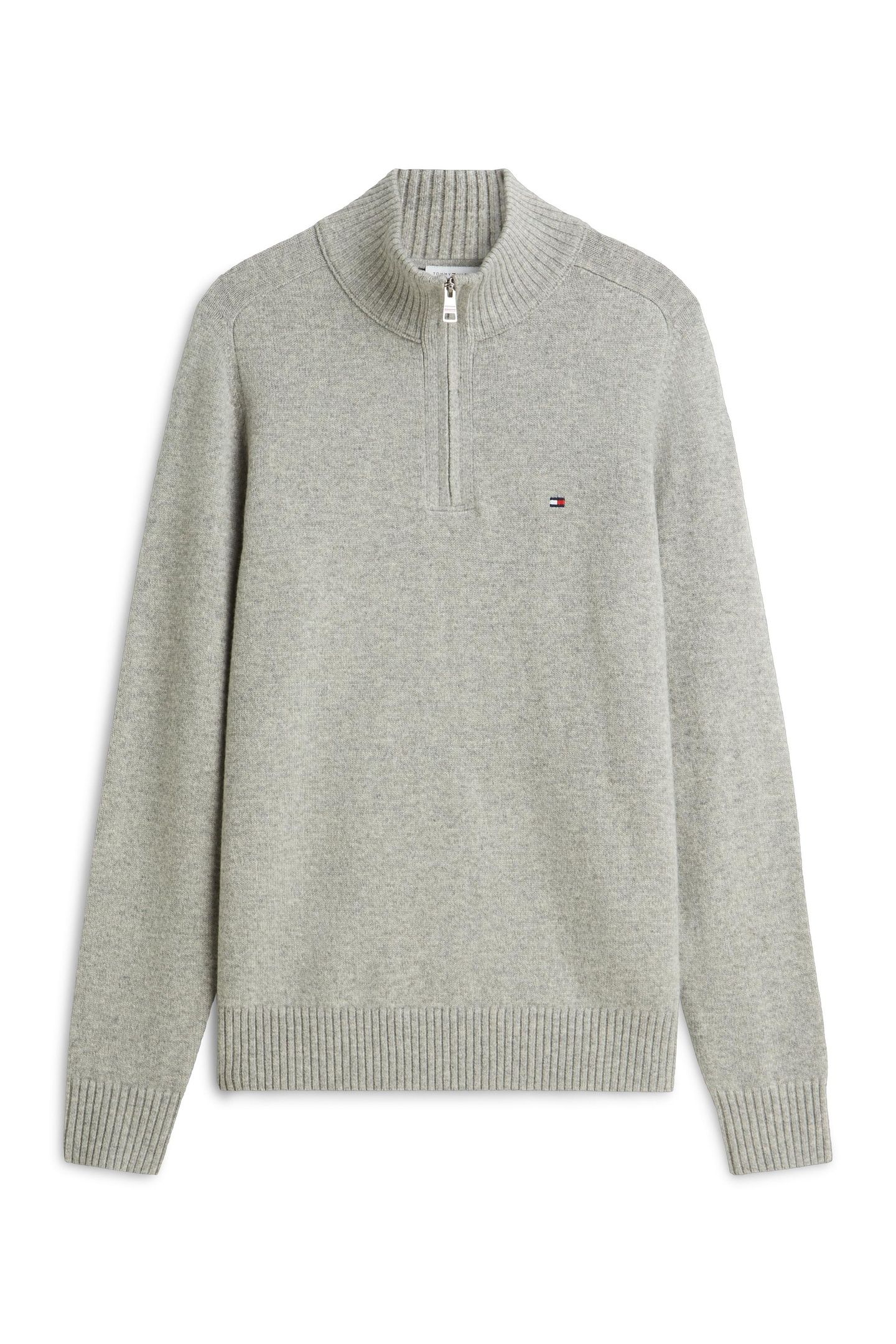 LAMBSWOOL ZIP MOCK LIGHT GREY HEATHER 2