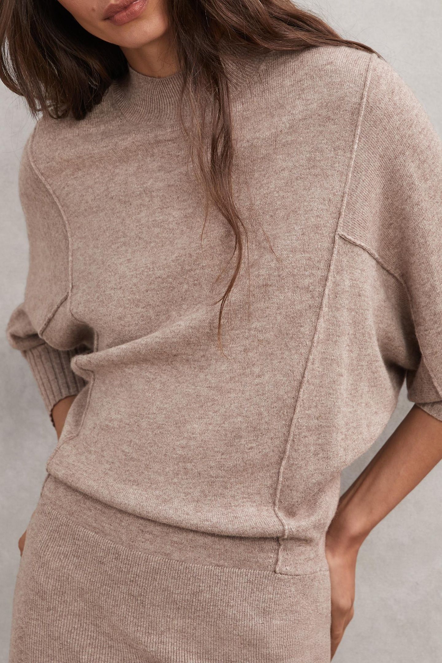 ROLL NECK KNITTED MIDI DRESS NEUTRAL 6
