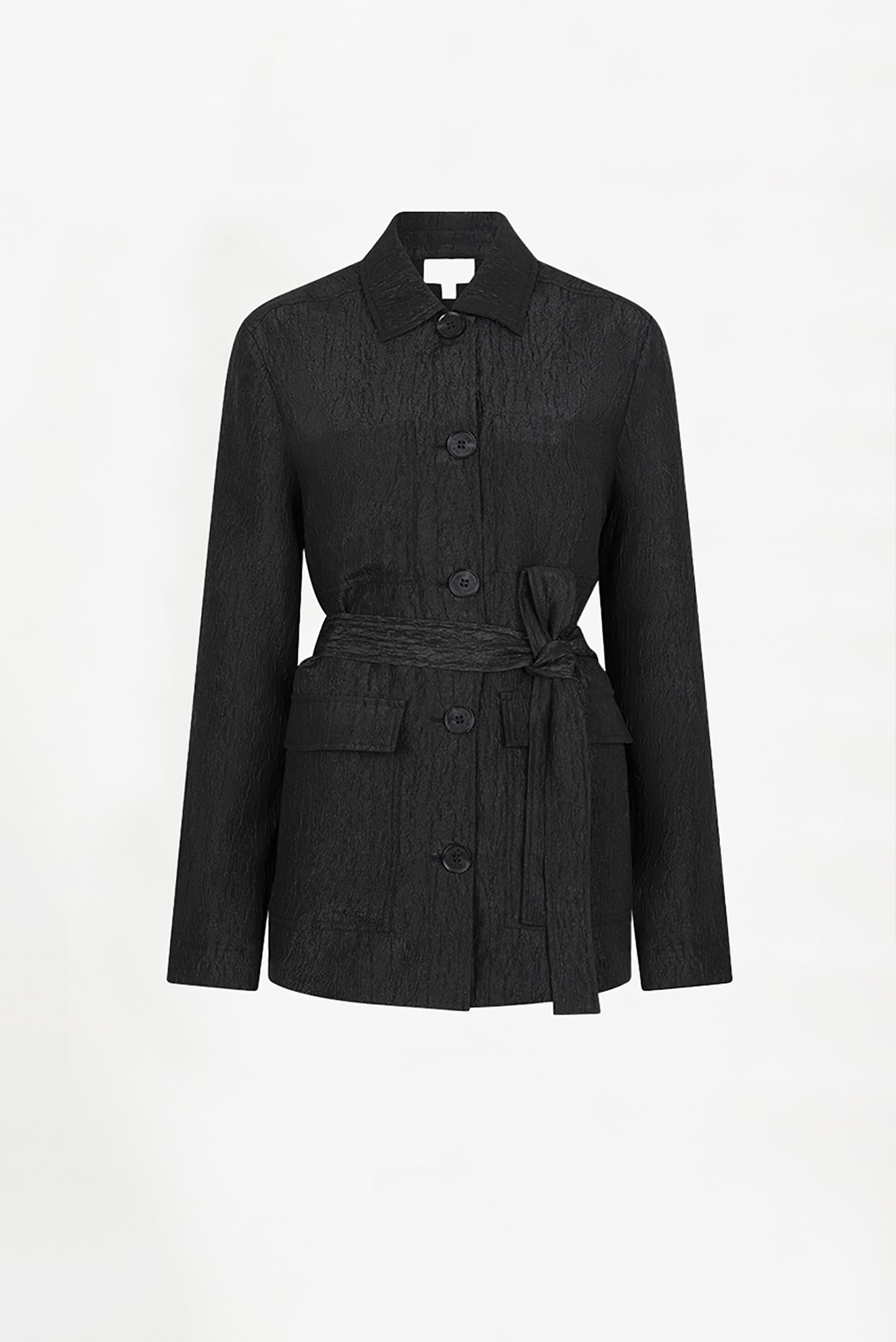 TWIST BELTED SHIRT JACKET RAVEN 4