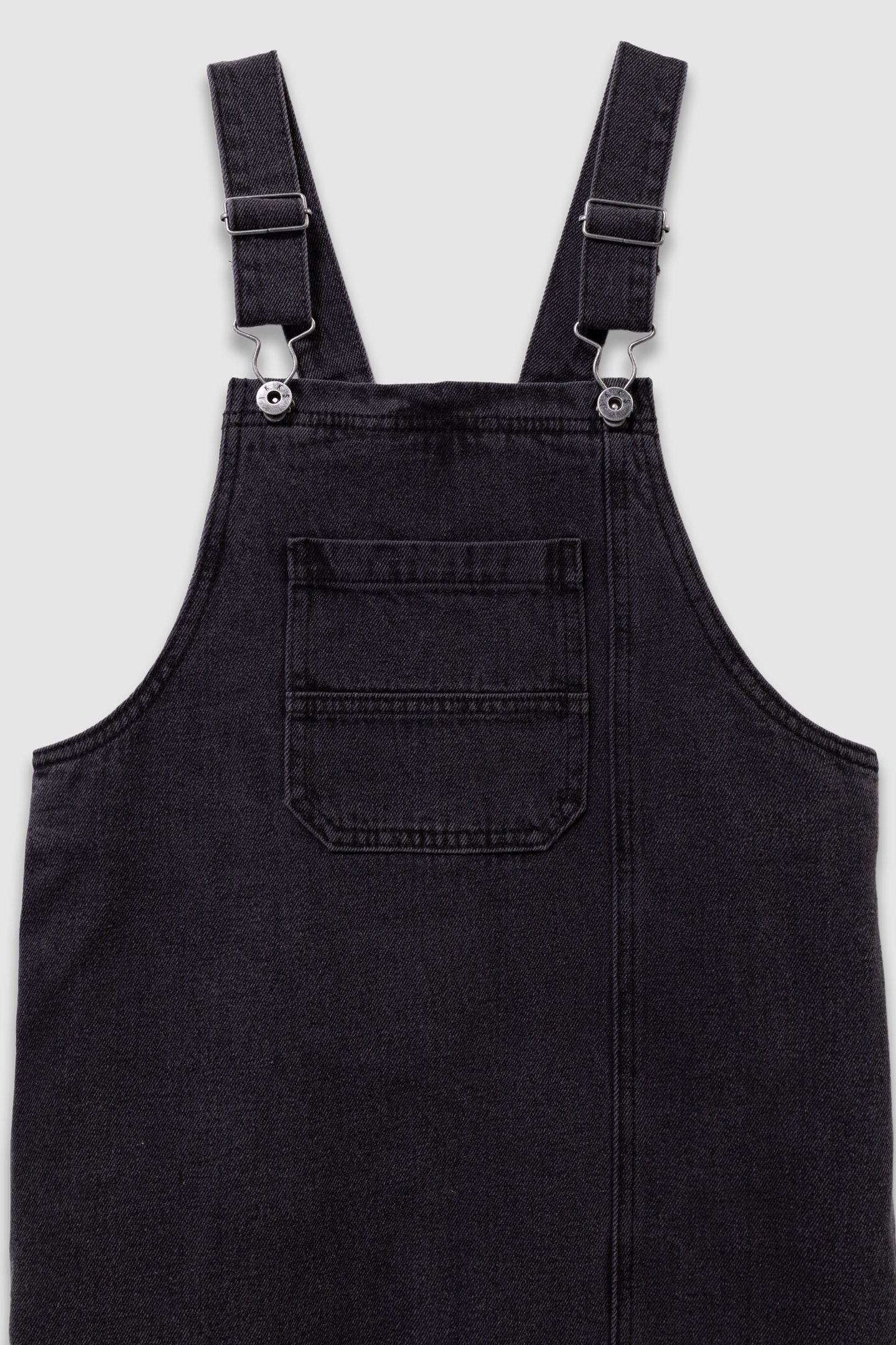 GIRLS’ GREY DENIM SPLIT MIDI DUNGAREE DRESS 4