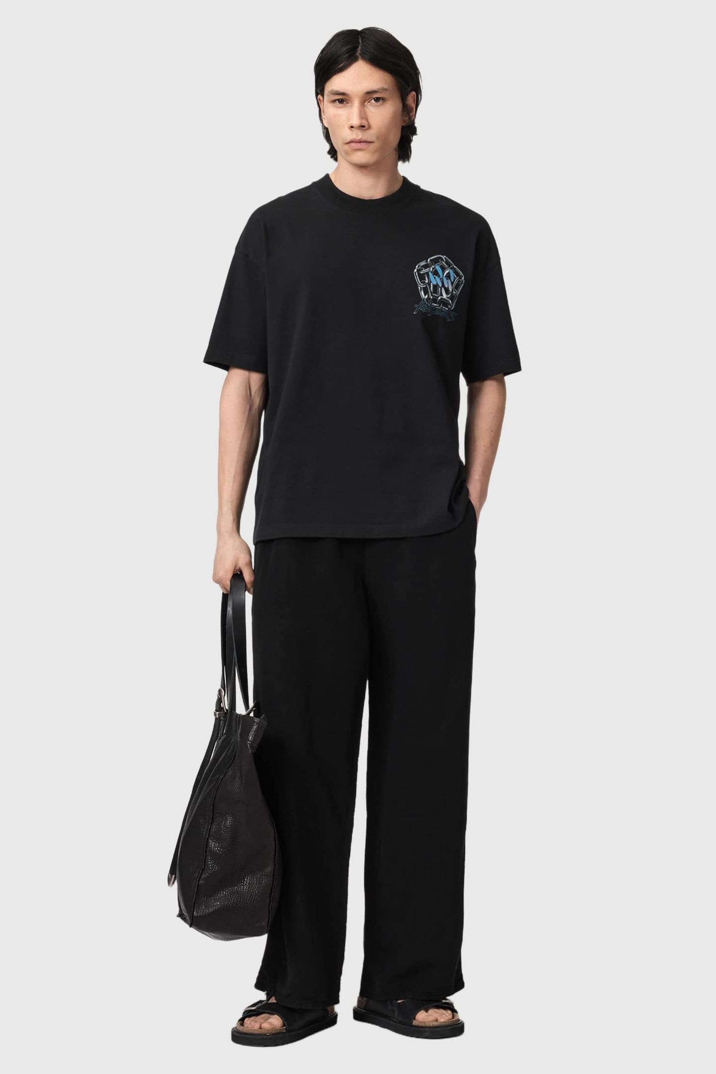 AFFIX SS CREW WASHED BLACK 3