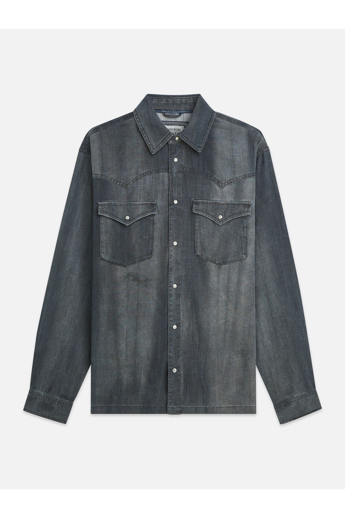 DENIM RELAXEDFIT WASHED SHIRT DARK GREY 1