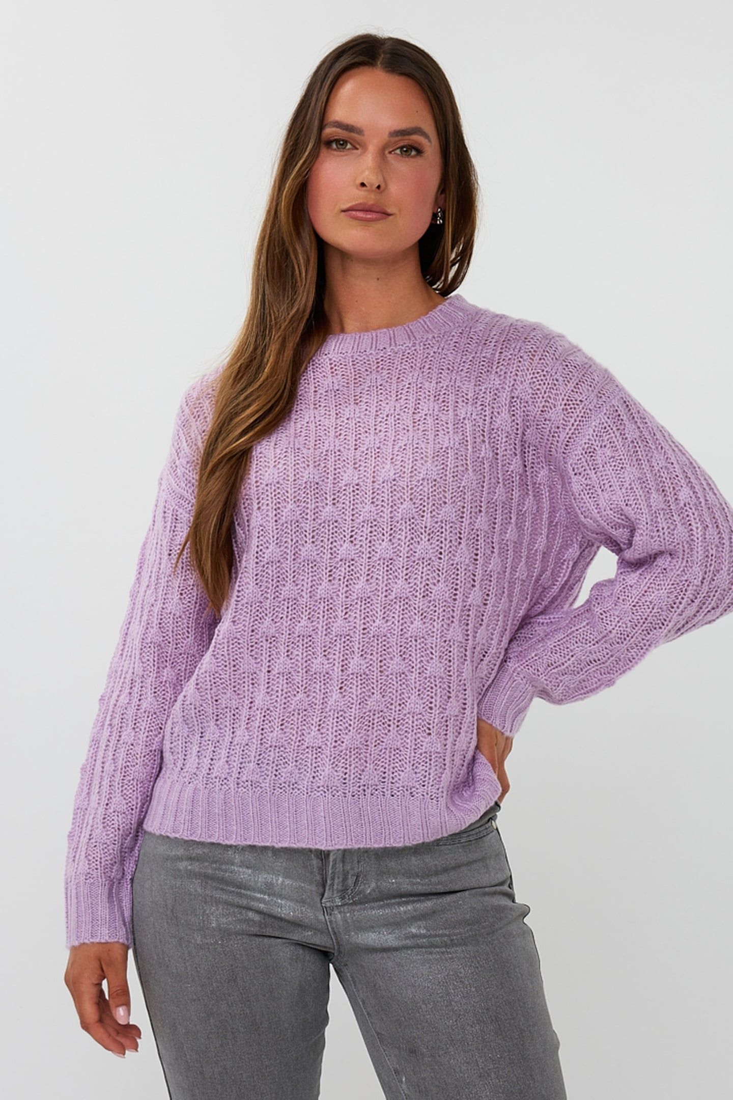 SWEATER AJOUR LIGHT VIOLET 1