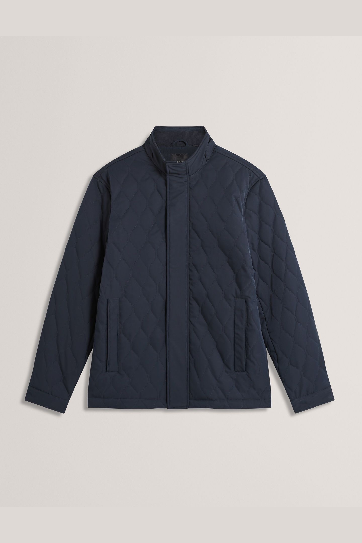 REGULAR FIT DIAMOND QUILTED COAT NAVY 3