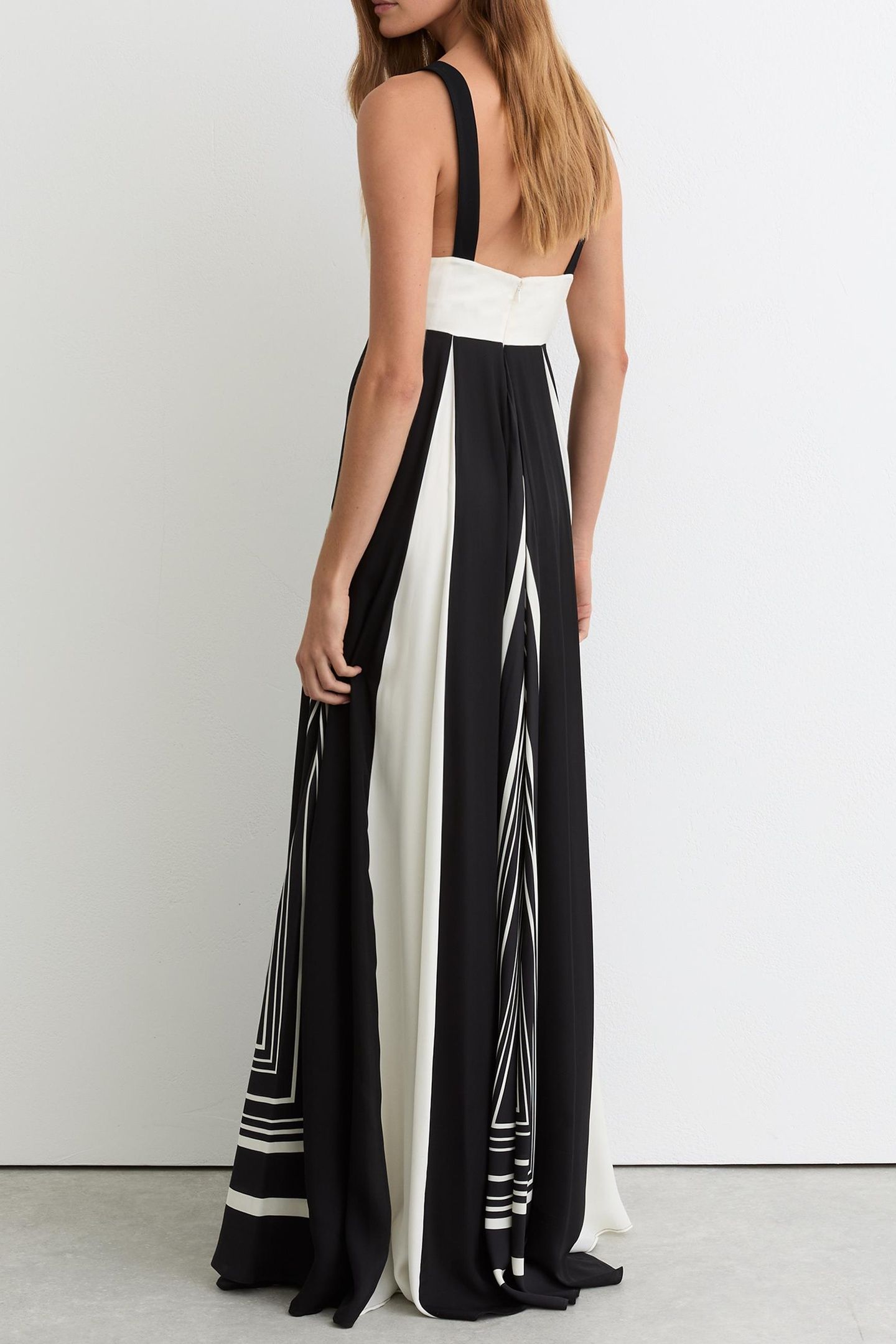 MAXI PRINTED OCCASION DRESS BLACK/IVORY 2