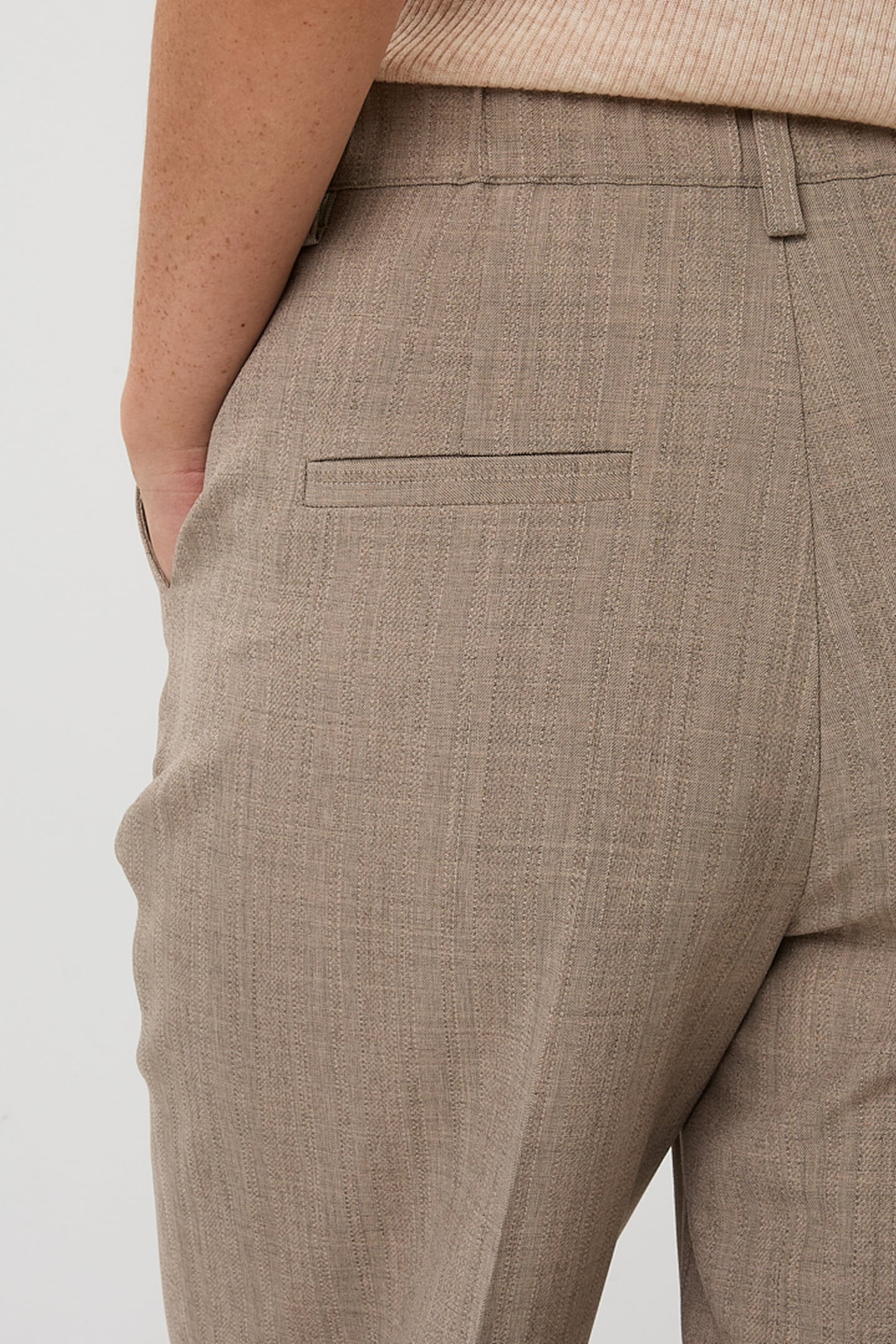 TROUSERS WIDE LEG TAUPE MELANGE 6