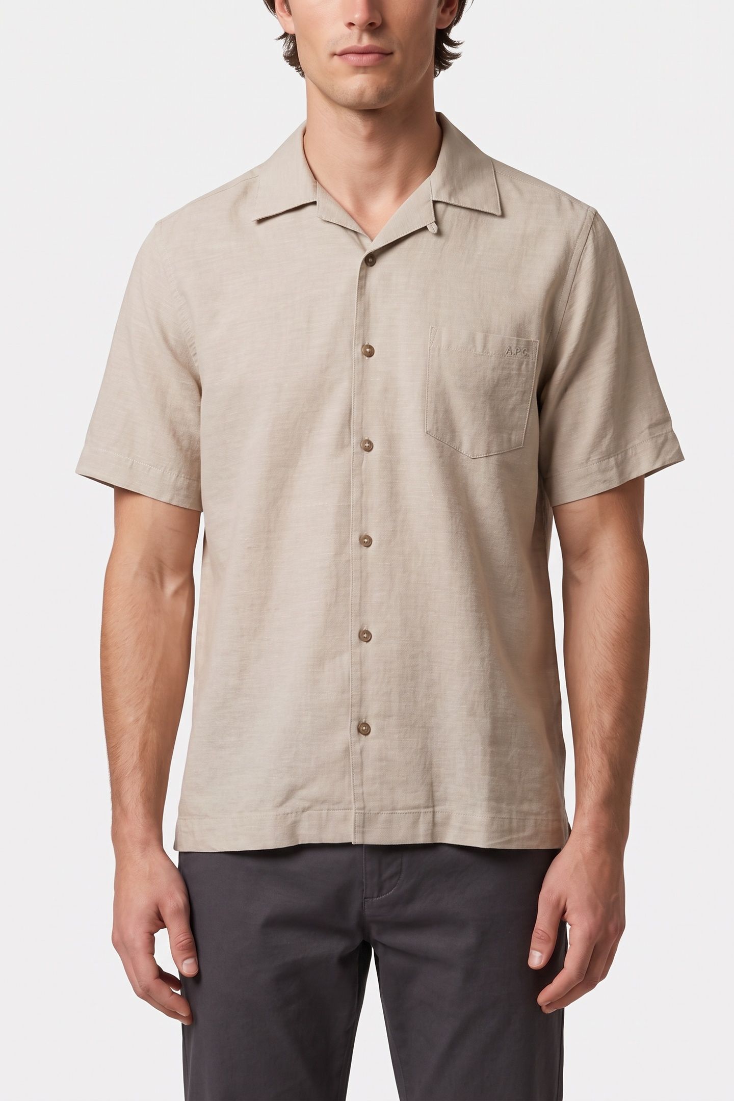 UNISEX SHIRT SHORT SLEEVE SAGE GREEN 2