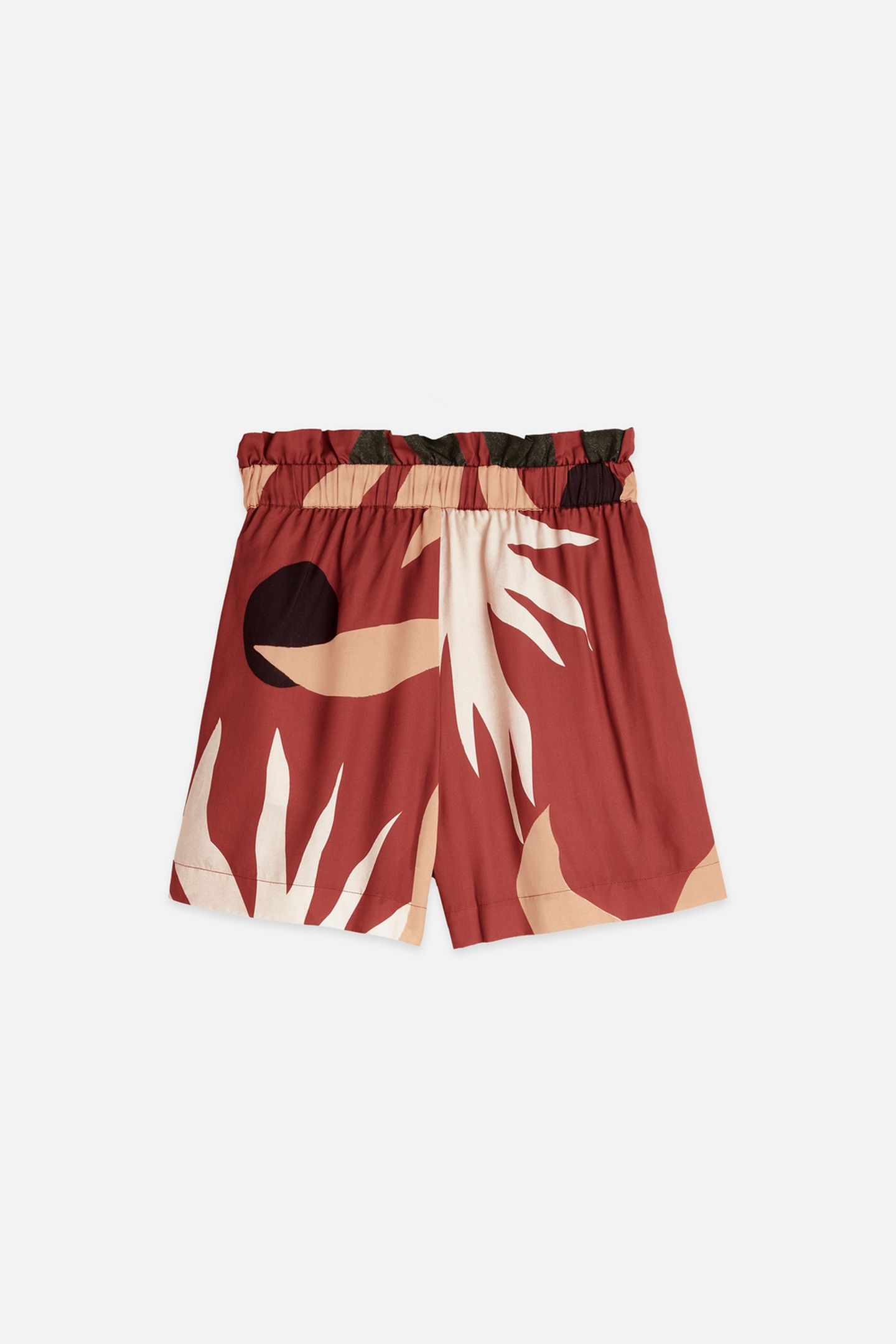 PRINTED HIGH-RISE ELASTIC WAIST SHORTS DESERT HAWAIIAN BURNT 4