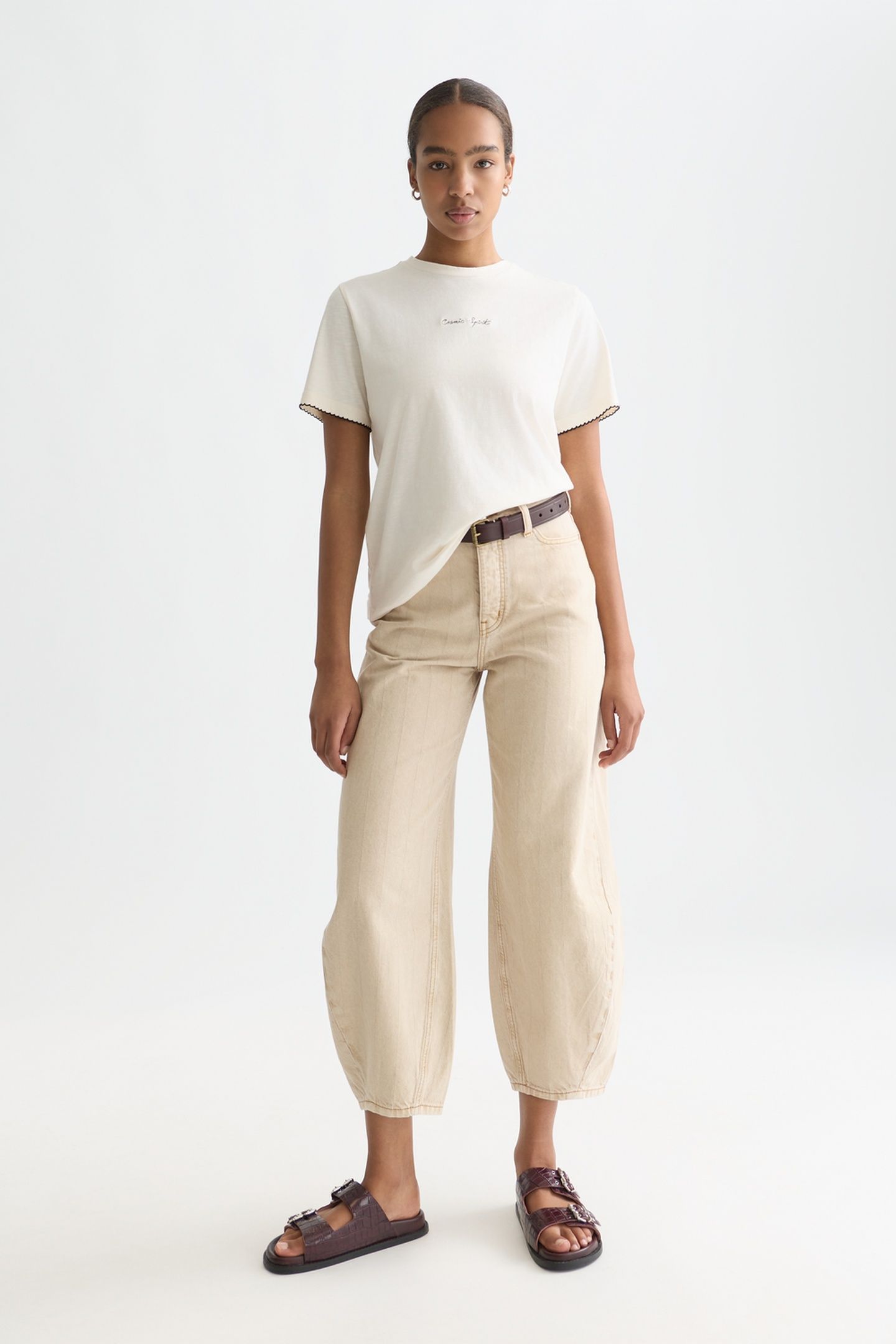 EMBROIDERED SLUB REGULAR-FIT T-SHIRT EGGNOG 3