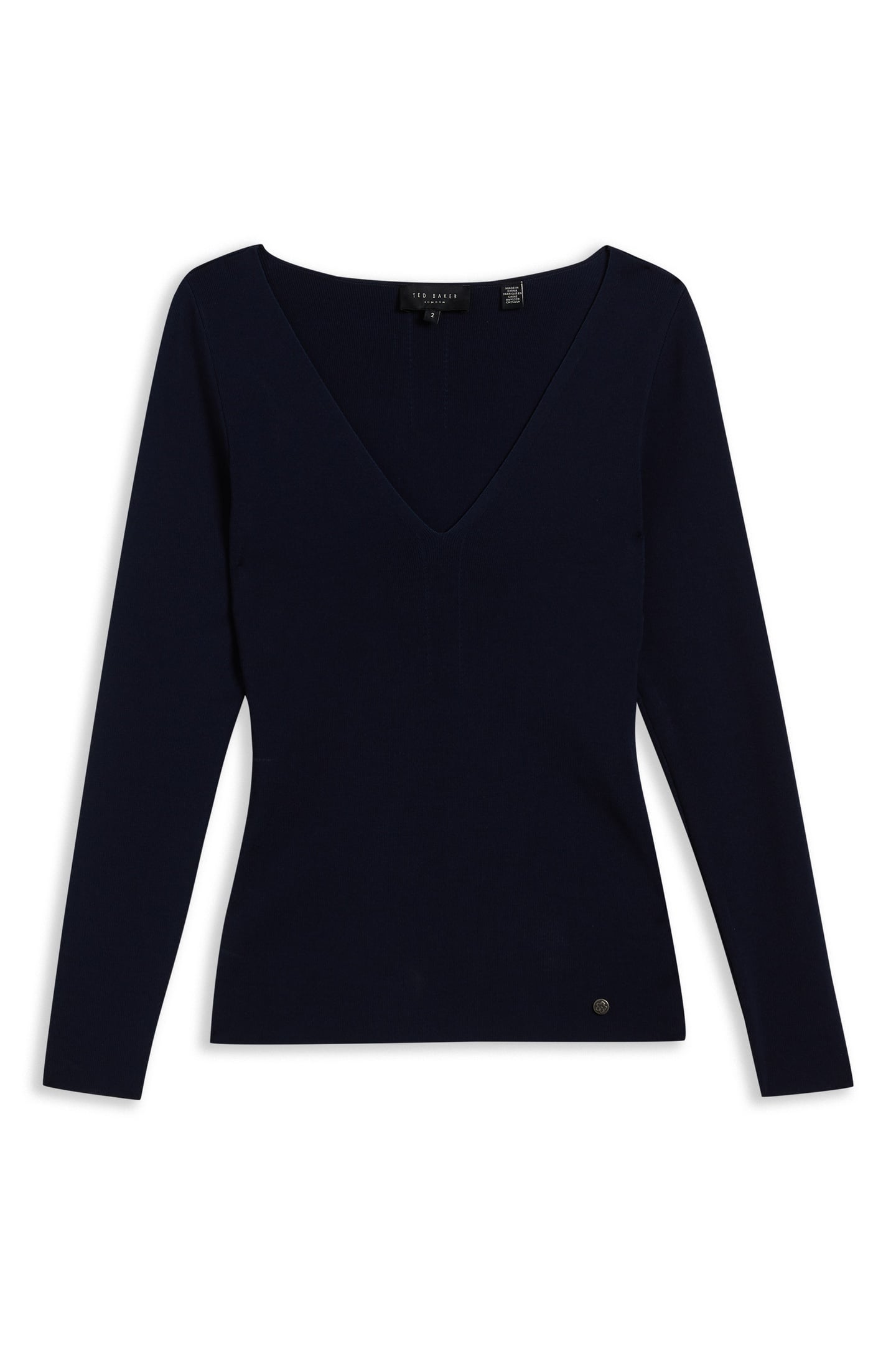 CILESTE V NECK SLIM FIT KNIT TOP BLUE 4