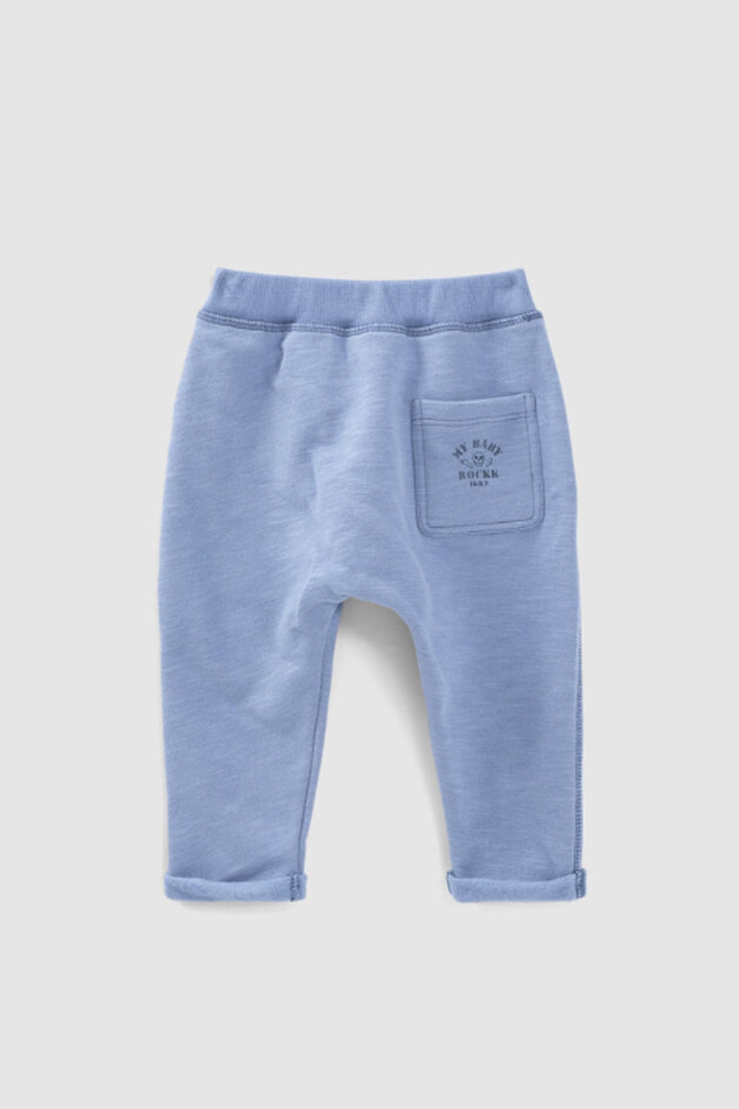 BLUE ORGANIC FLEECE PANTS FOR BABIES 2