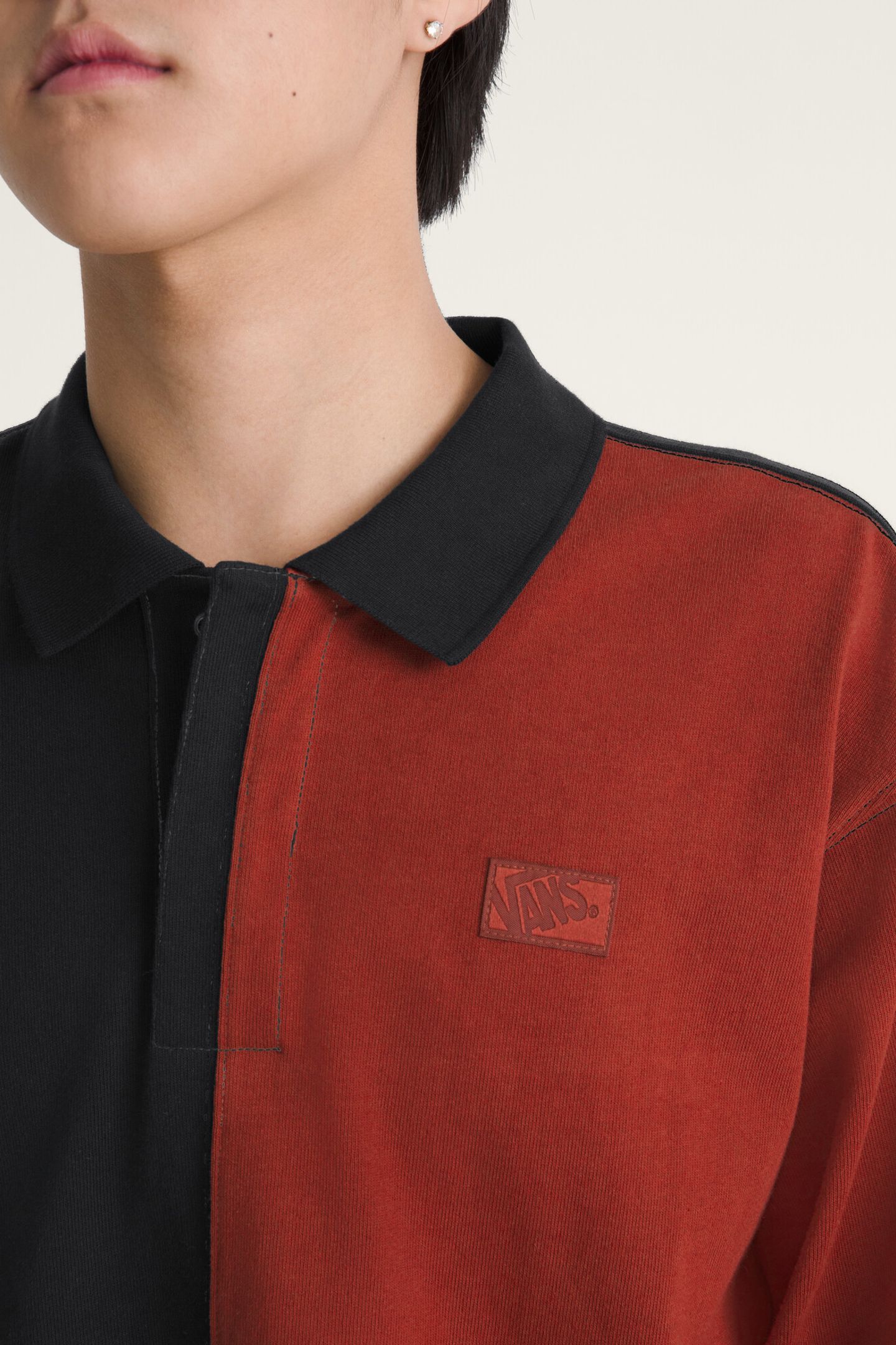 CHECK RUGBY LS KNIT POPPY EMBER 6
