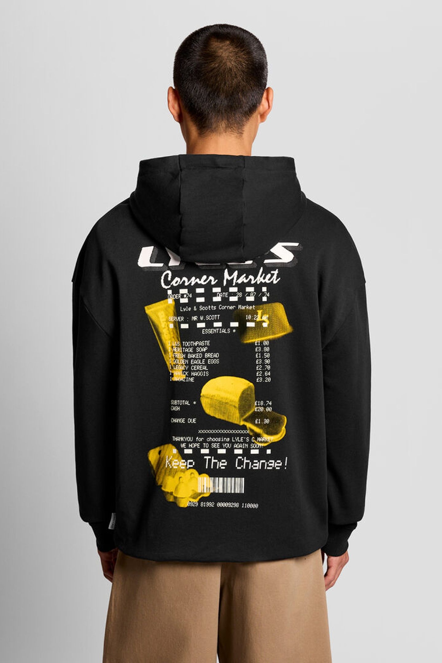 RECEIPT GRAPHIC HOODIE JET BLACK 2