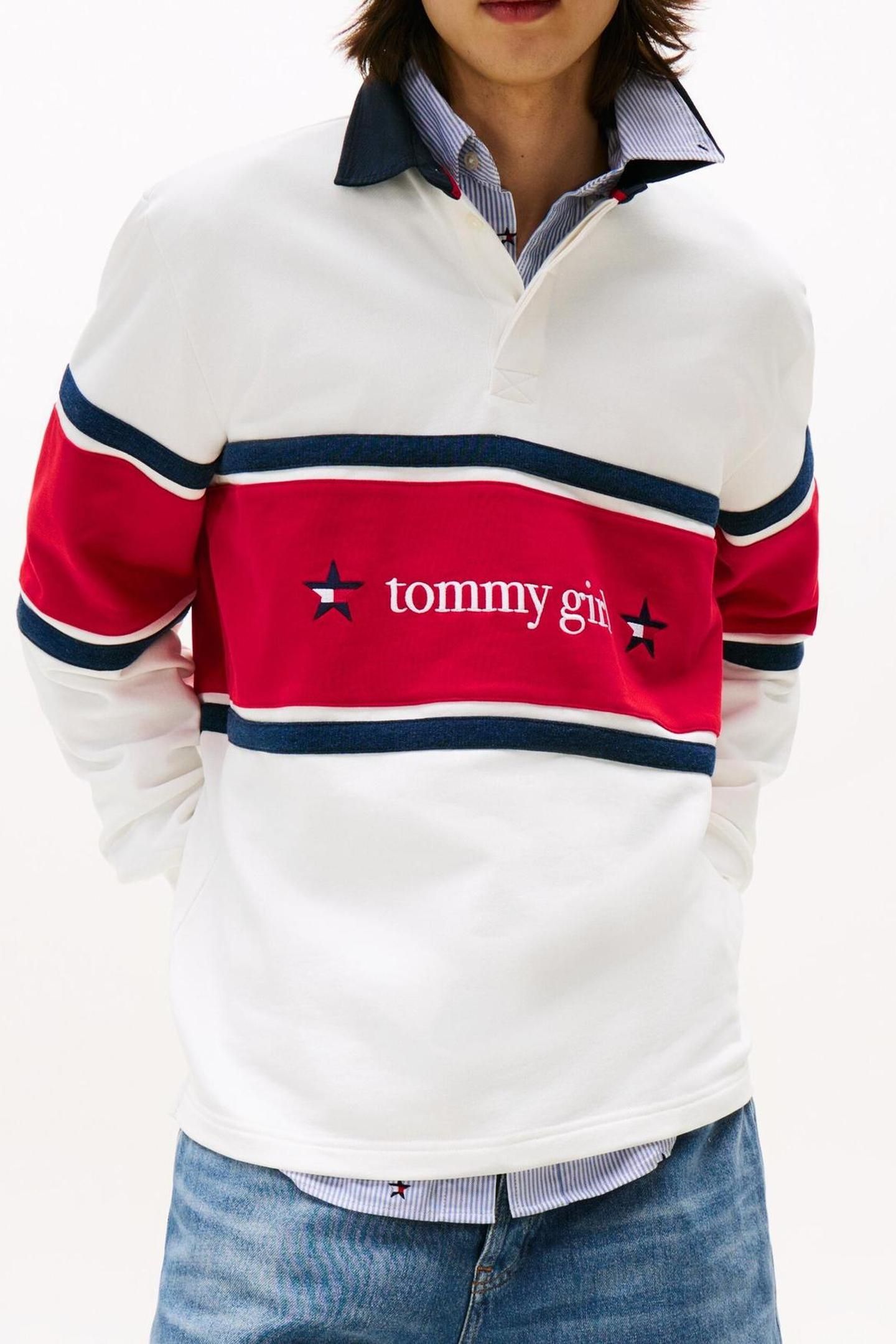 UNISEX TOMMY GIRL RUGBY POLO ECRU 5