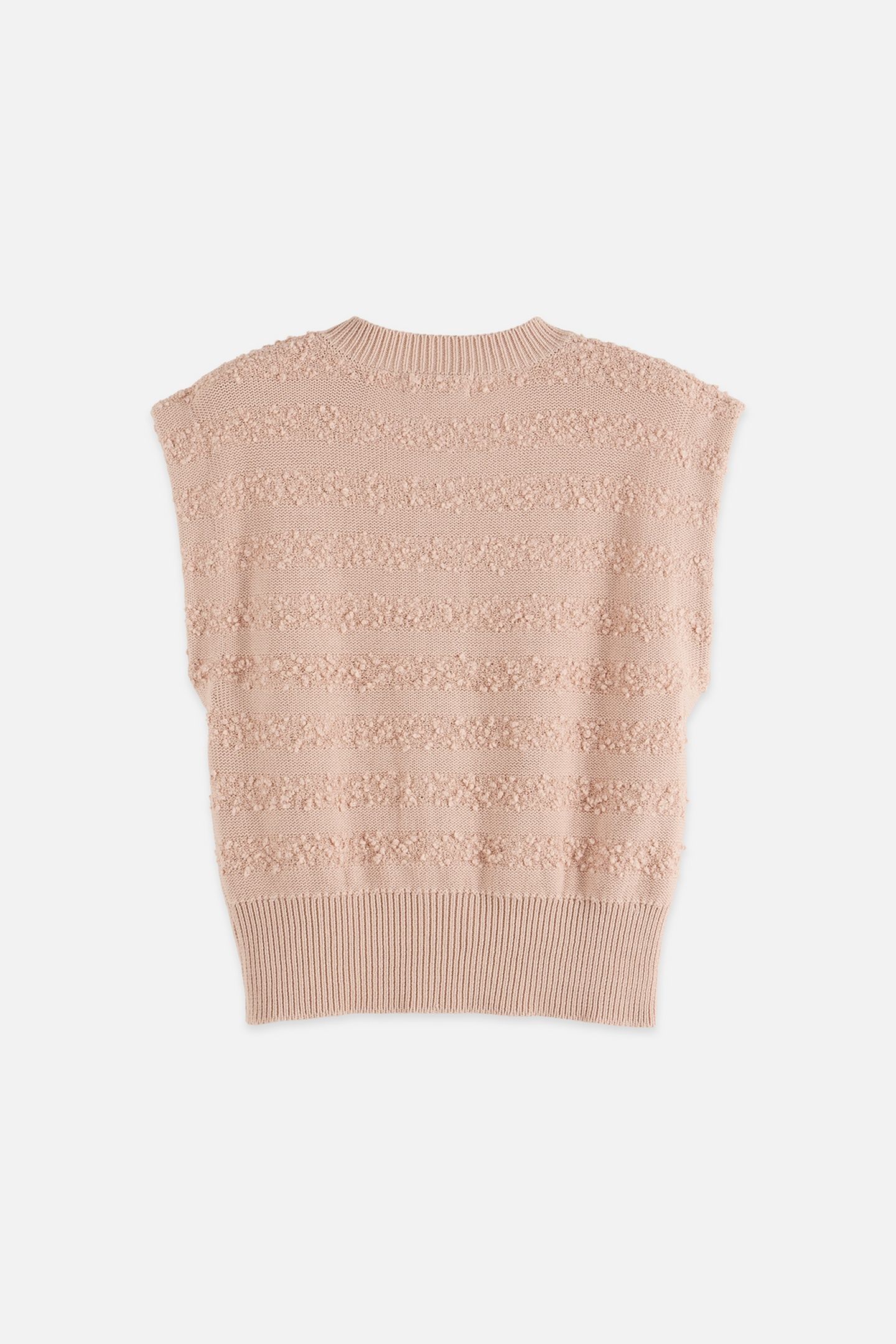 BOUCLE STRIPE CREW NECK SPENCER ROSE DUST 2