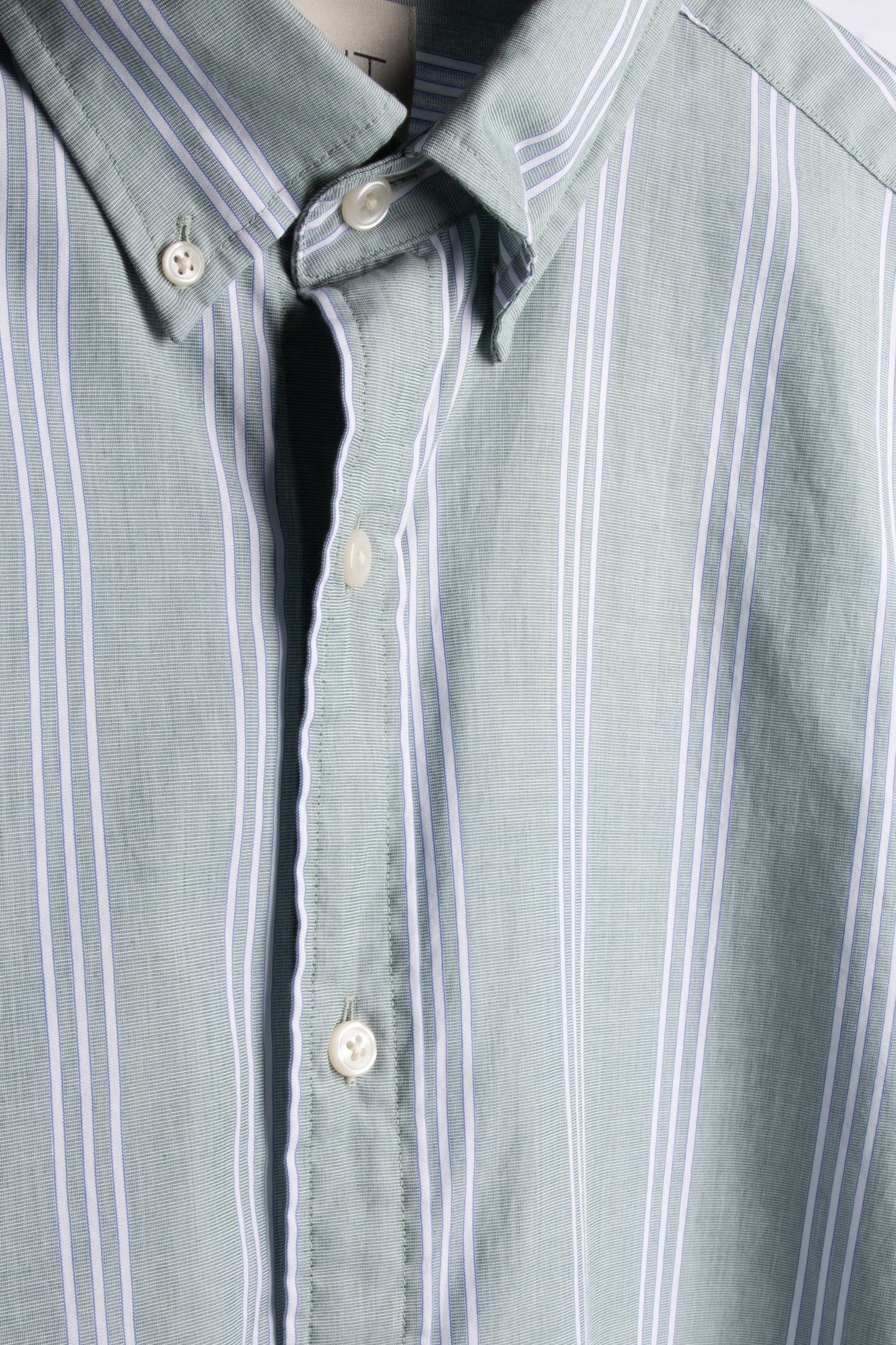 REG POPLIN FIL A FIL STRIPE SHIRT WOODY GREEN 3