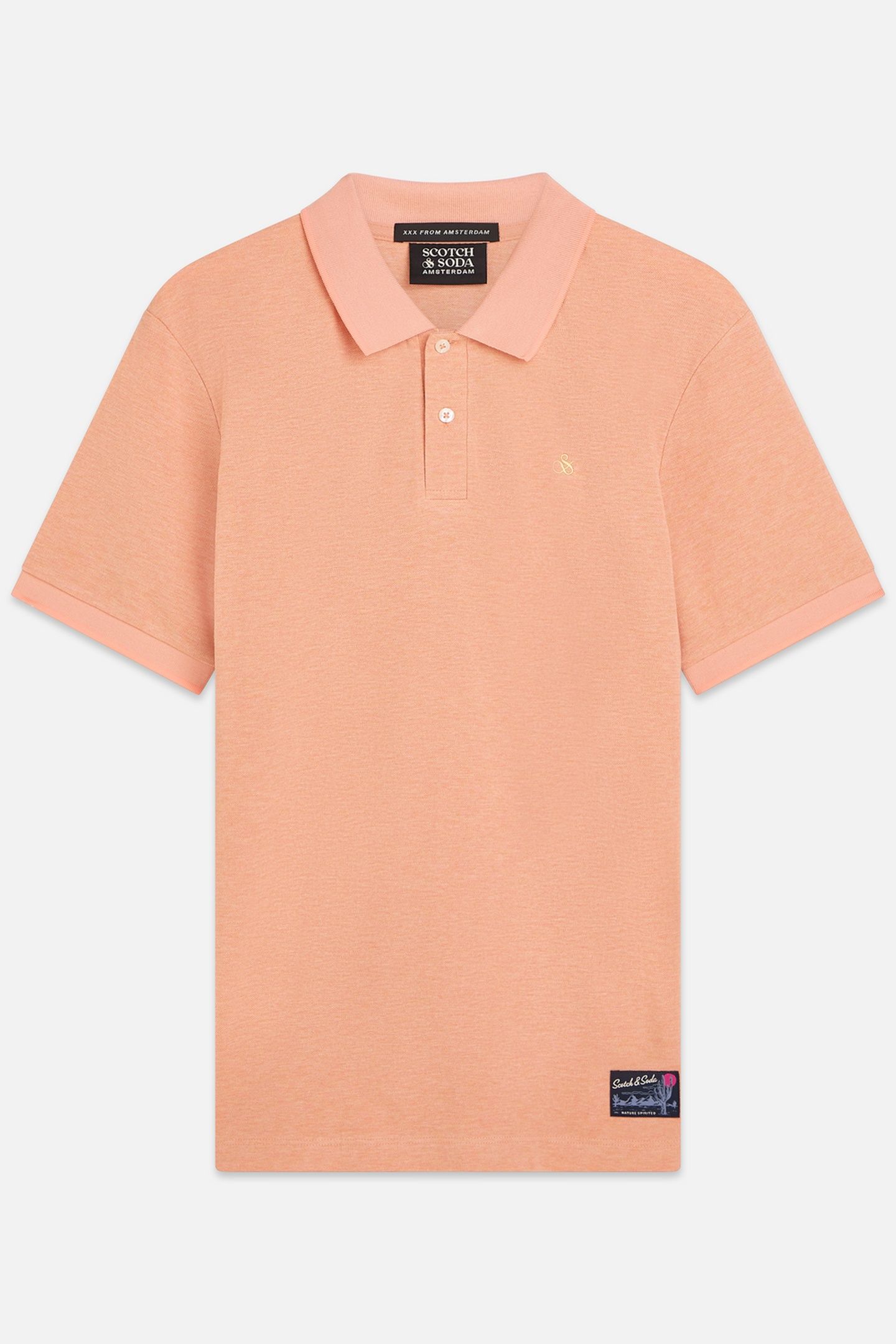 MELANGE CHEST LOGO REGULARFIT POLO DARK PINK 4