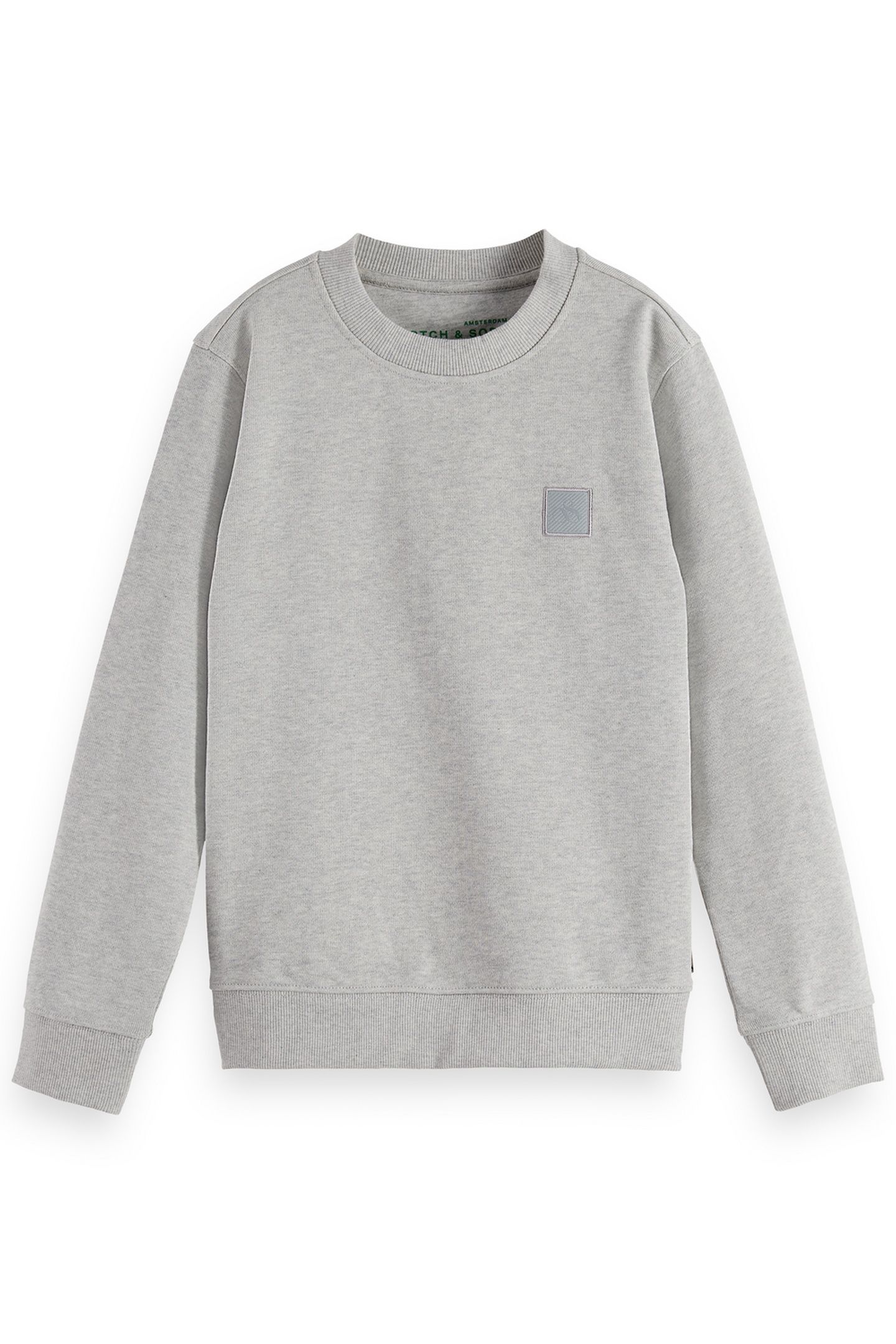 BOYS LOGO BADGE CREWNECK REGULAR-FIT SWEATSHIRT MEDIUM GREY 1